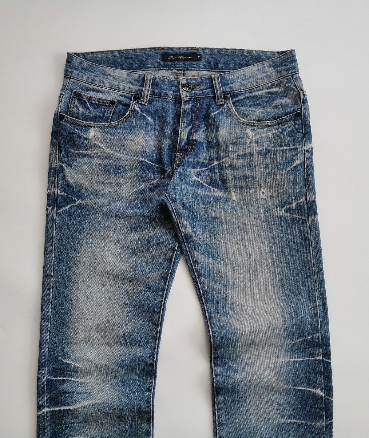 Japanese Brand Root Three Style Japan Zipper Distressed Jeans Size US 34 / EU 50 - 3 Thumbnail