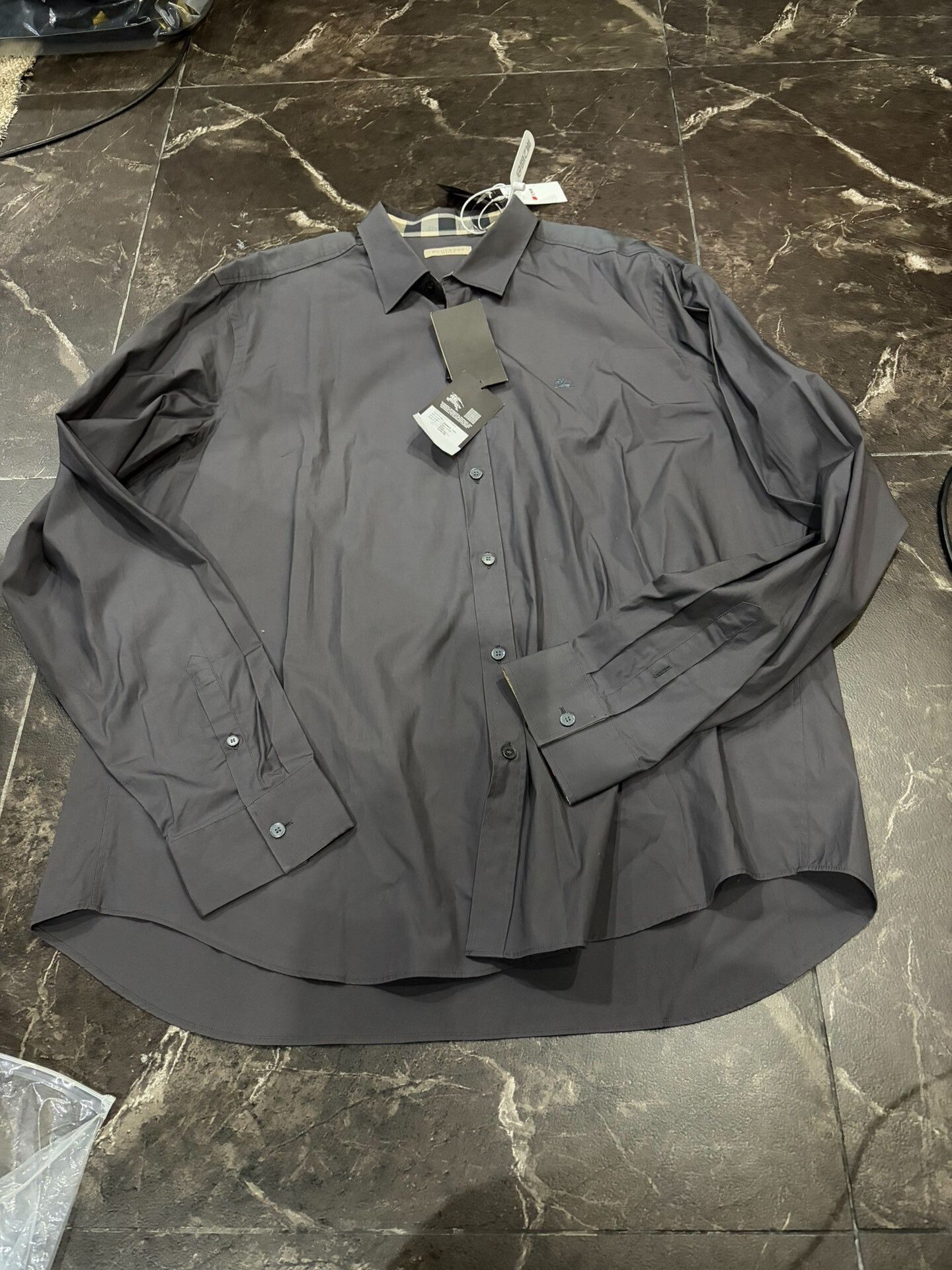 Burberry Burberry Classic Logo Embroidered Long-sleeve Shirt Size US M / EU 48-50 / 2 - 1 Thumbnail