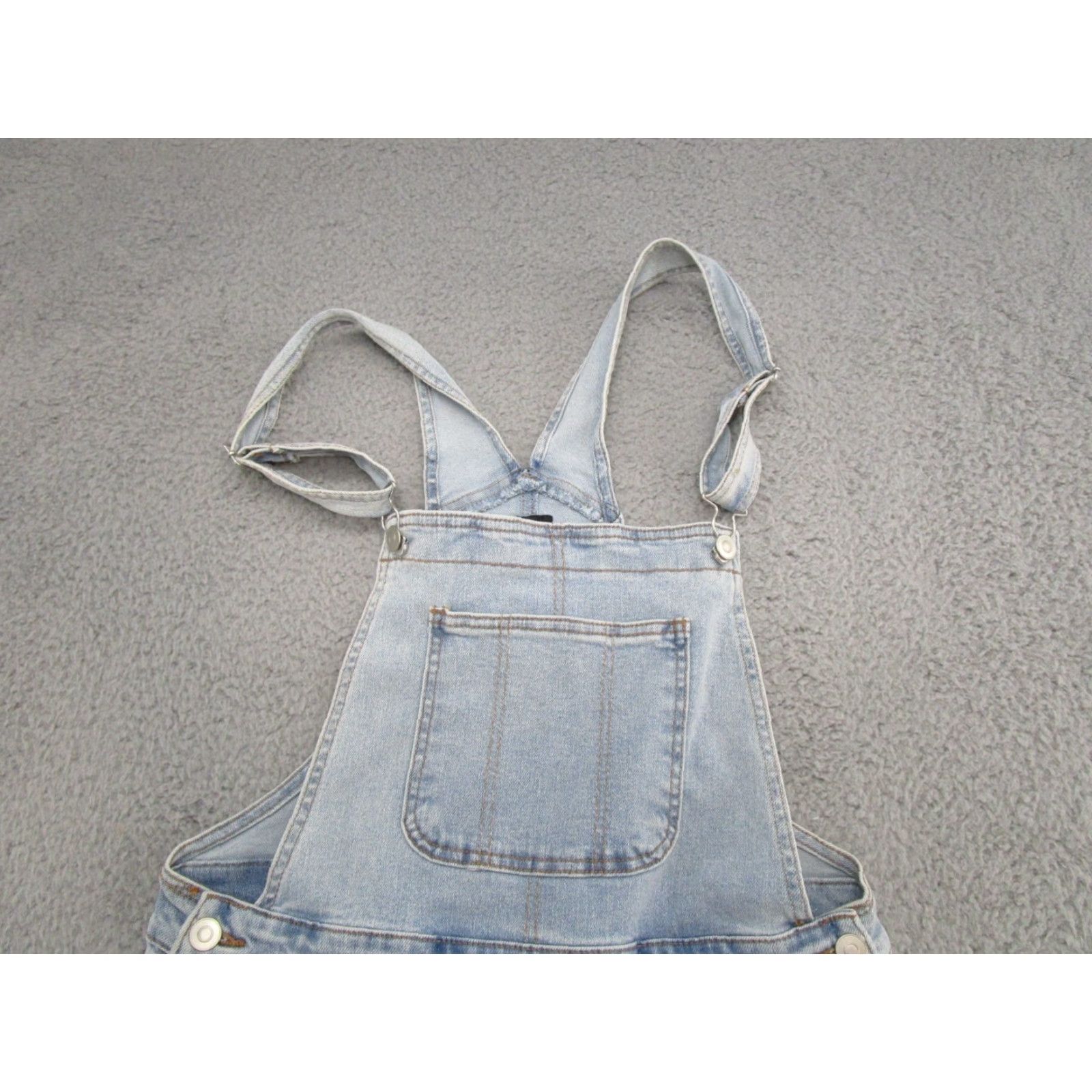 Vintage No Boundaries Denim Overalls Jumper Romper Juniors Medium 7-9 Shorts Shortalls Jeans Grunge 2000s NOBO Womens Boys Girls Size M / US 6-8 / IT 42-44 - 2 Thumbnail