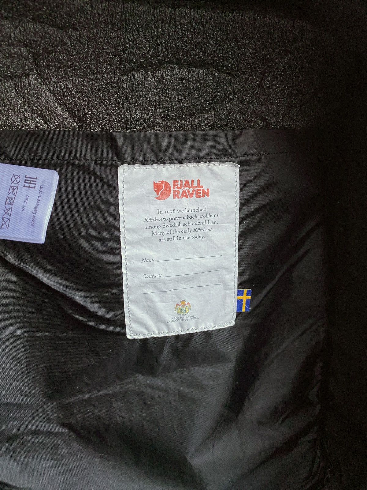 Fjallraven Fjallraven Kanken Backpack Bag Graphite Black G1000 Wax Size ONE SIZE - 18 Thumbnail