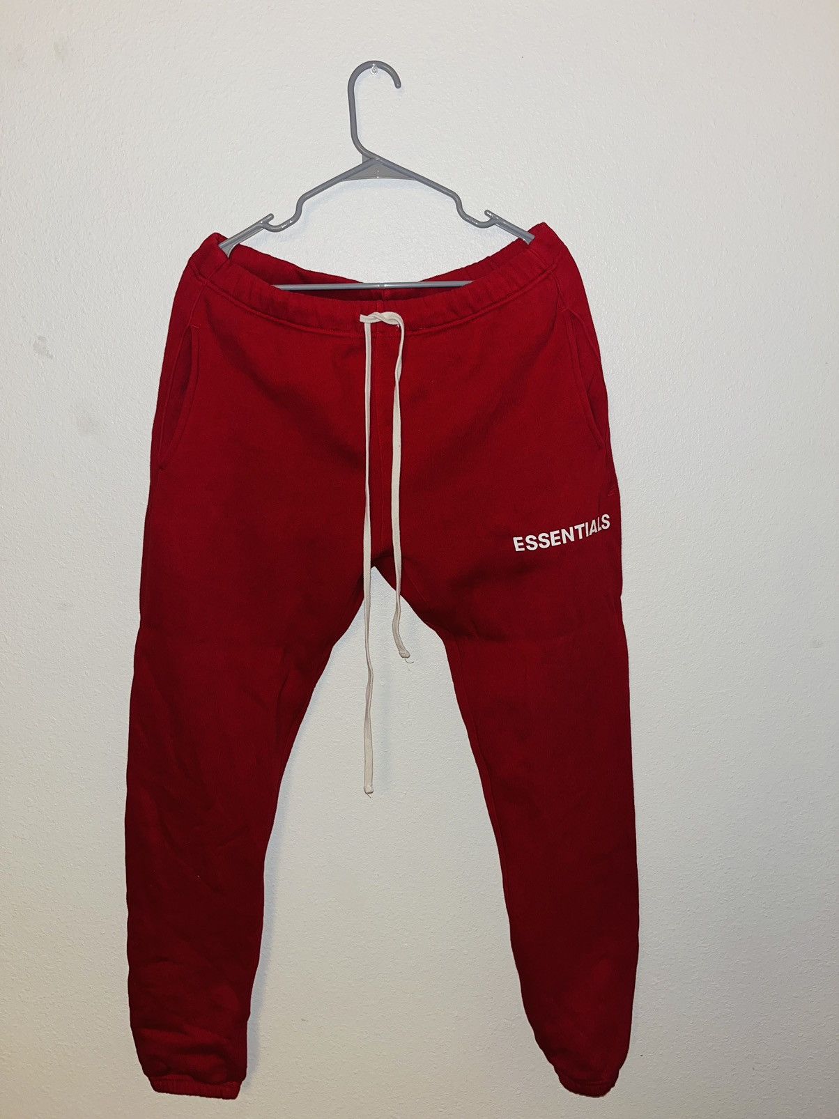 Fear of God RED ESSENTIALS SWEATPANTS FW18 | Grailed