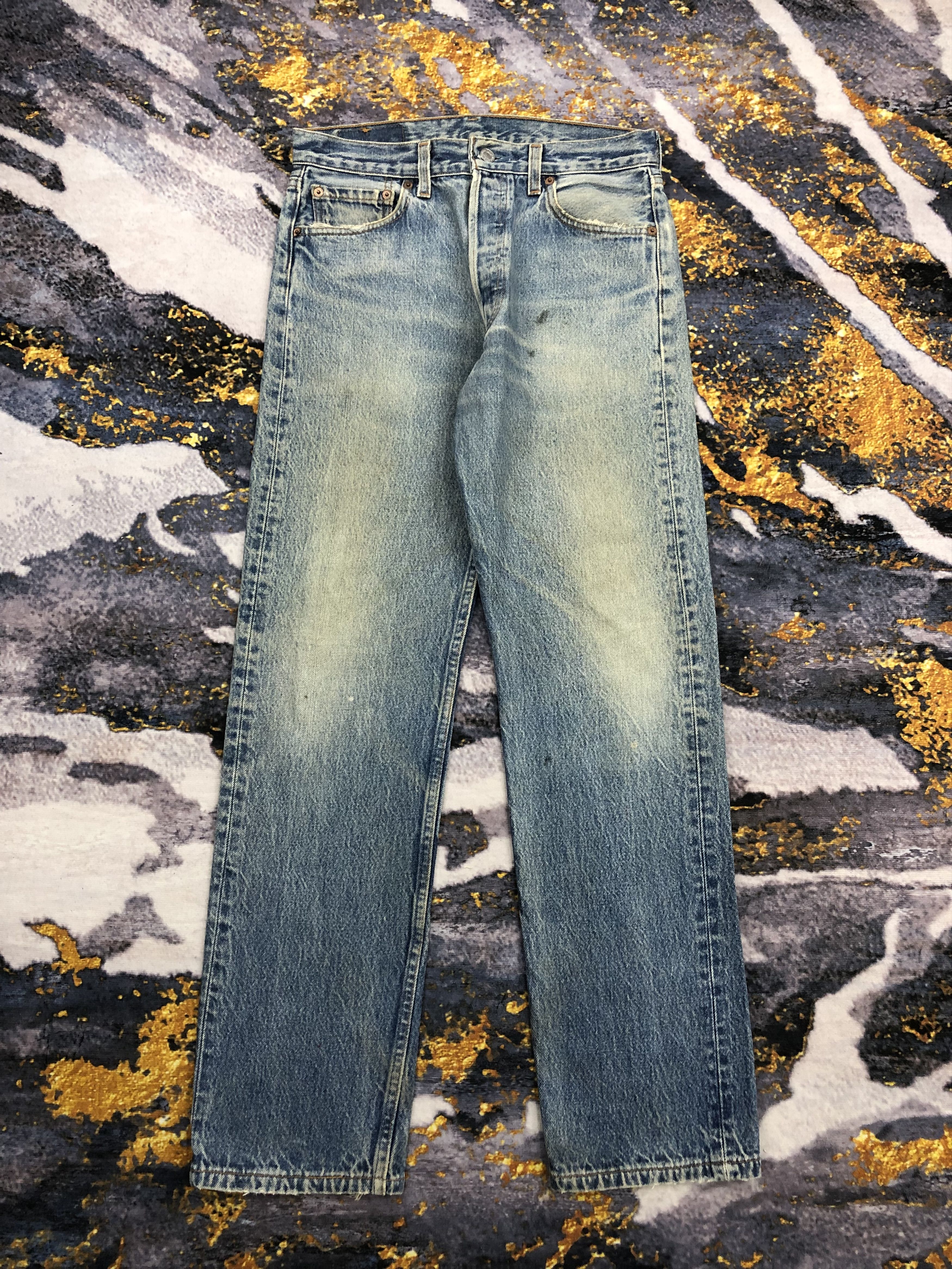 Levi's Vintage 9s Levis 501 Faded Blue Jeans DPP0068 Size US 30 / EU 46 - 1 Thumbnail