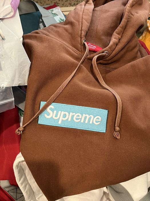 Teal supreme box logo hot sale hoodie