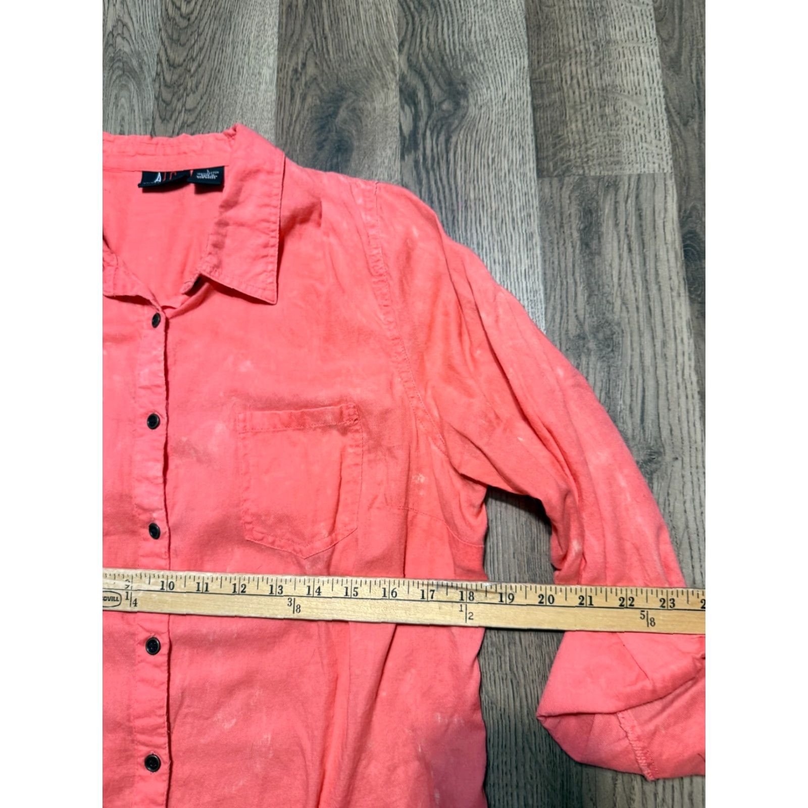 Vintage ALC Shirt Women's Large Orange Long Sleeve Button Up Shirt Size L / US 10 / IT 46 - 7 Thumbnail