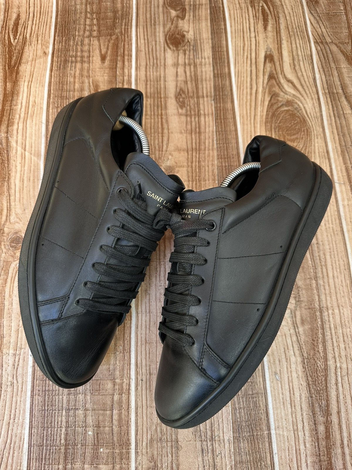 Saint Laurent Paris Saint Laurent SL/01 Black Leather Signature Court Classics Size US 8 / EU 41 - 7 Thumbnail