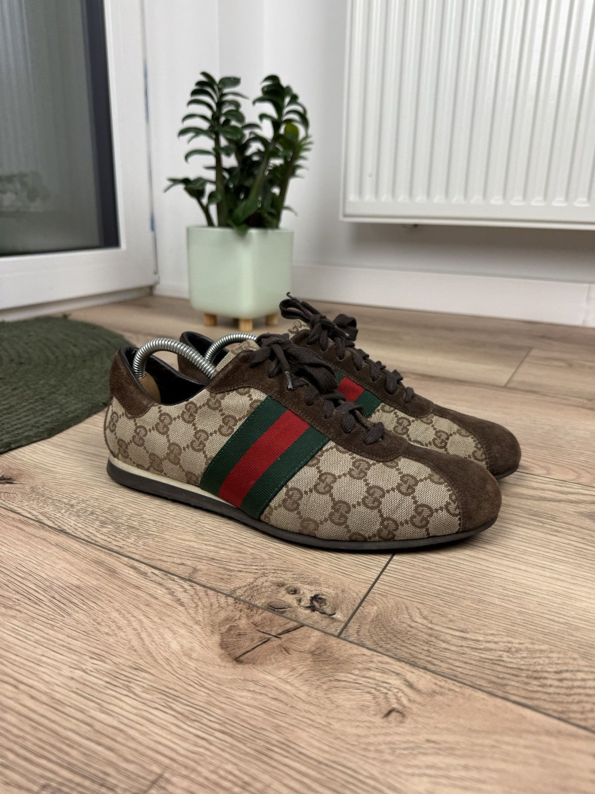 Gucci Gucci Shoes Monogram Logo GG Leather Canvas Sneakers Brown Size US 8 / EU 41 - 6 Thumbnail