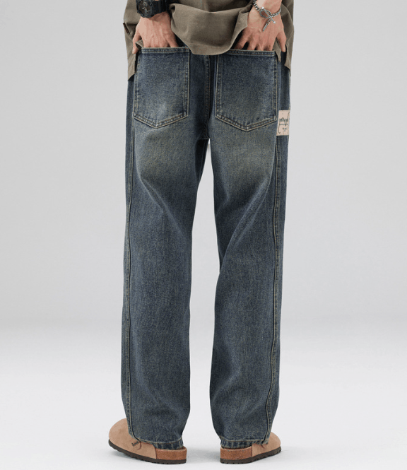 Japanese Brand × Jean Men's straight wide-leg casual distressed mid-rise jeans Size US 32 / EU 48 - 3 Thumbnail