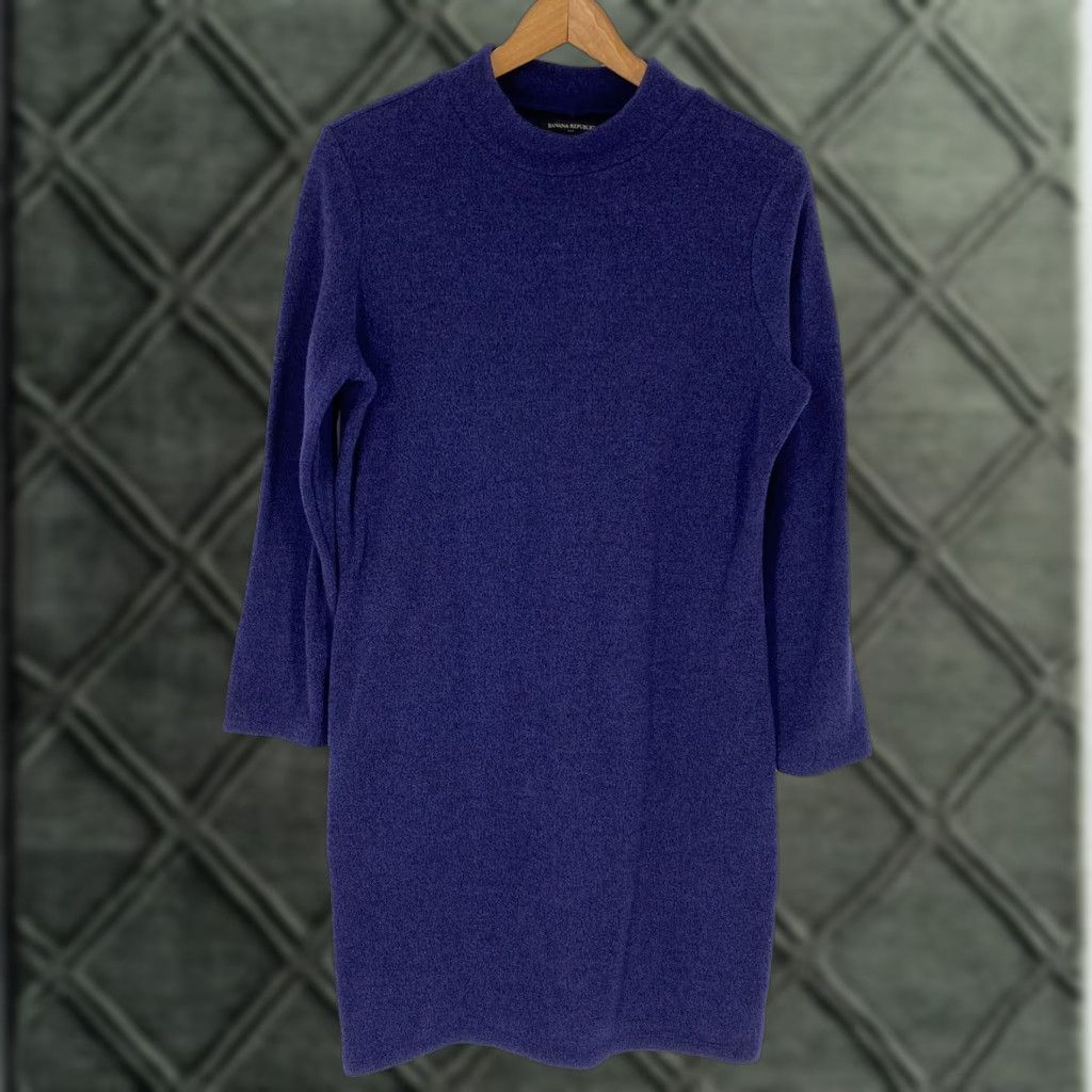 Banana Republic Women’s Petite Blue Buttoned Sides Sweater Dress