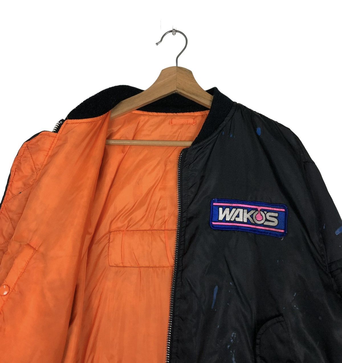 Vintage 🔥VINTAGE BOMBER JACKET MA-1 RACING DUNLOP WAKOS BIG LOGO Size US L / EU 52-54 / 3 - 14 Thumbnail