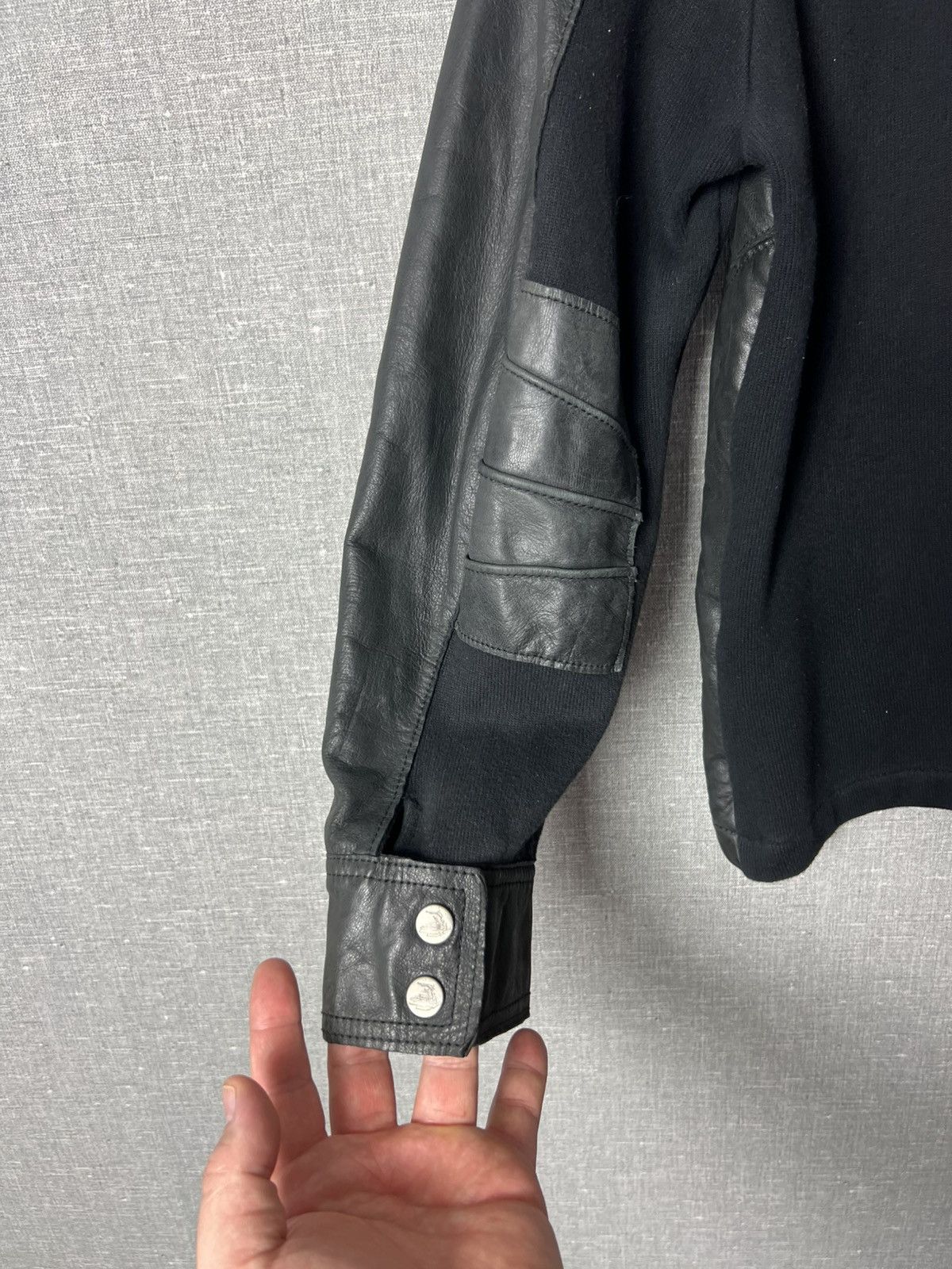 Versace Vintage Versace Sport Big Logo Collared Leather Jacket Biker Size US M / EU 48-50 / 2 - 20 Thumbnail