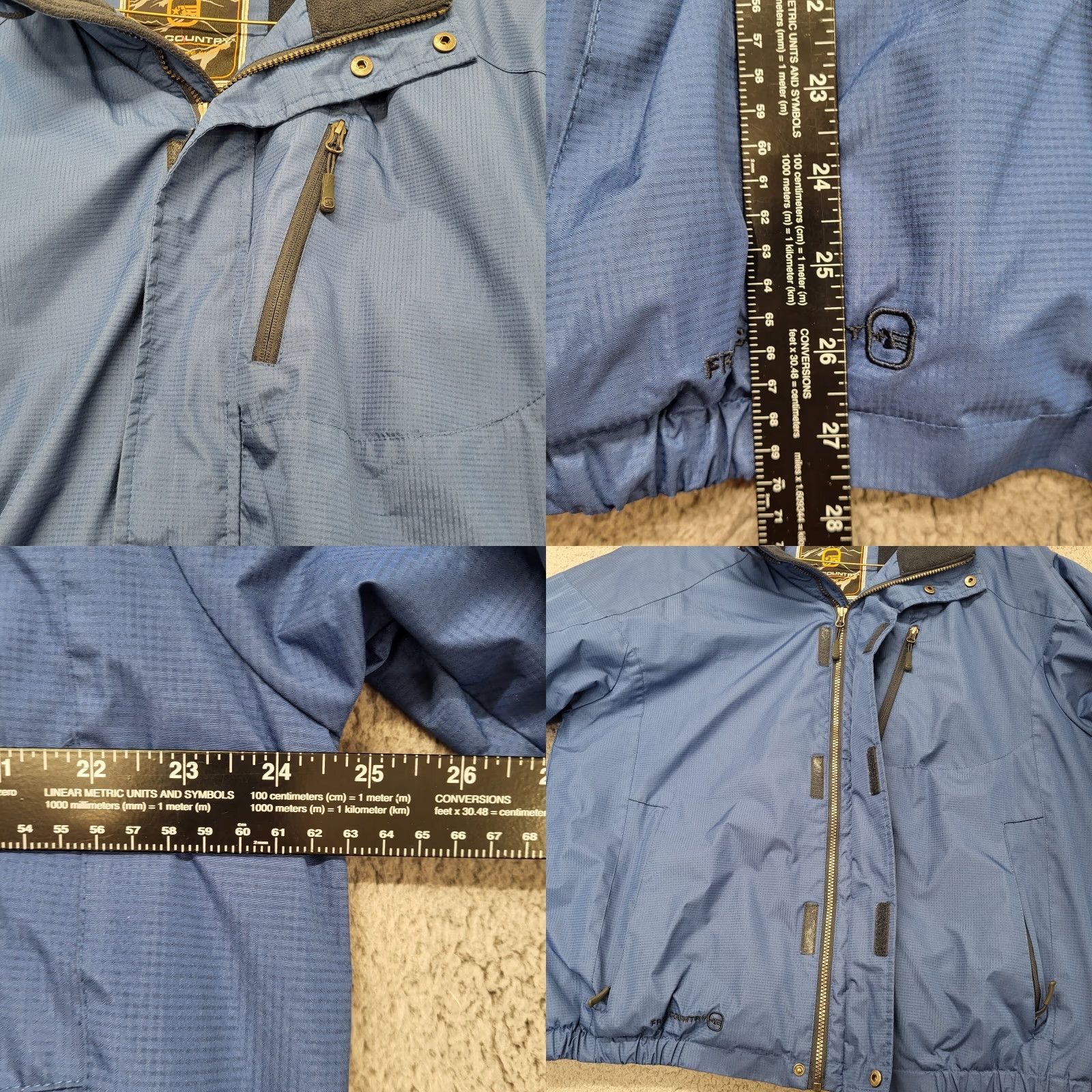Free Country Free Country Windbreaker Coat Mens Large Blue Zip Hood Water Resistant Jacket/Coat Size US L / EU 52-54 / 3 - 8 Thumbnail
