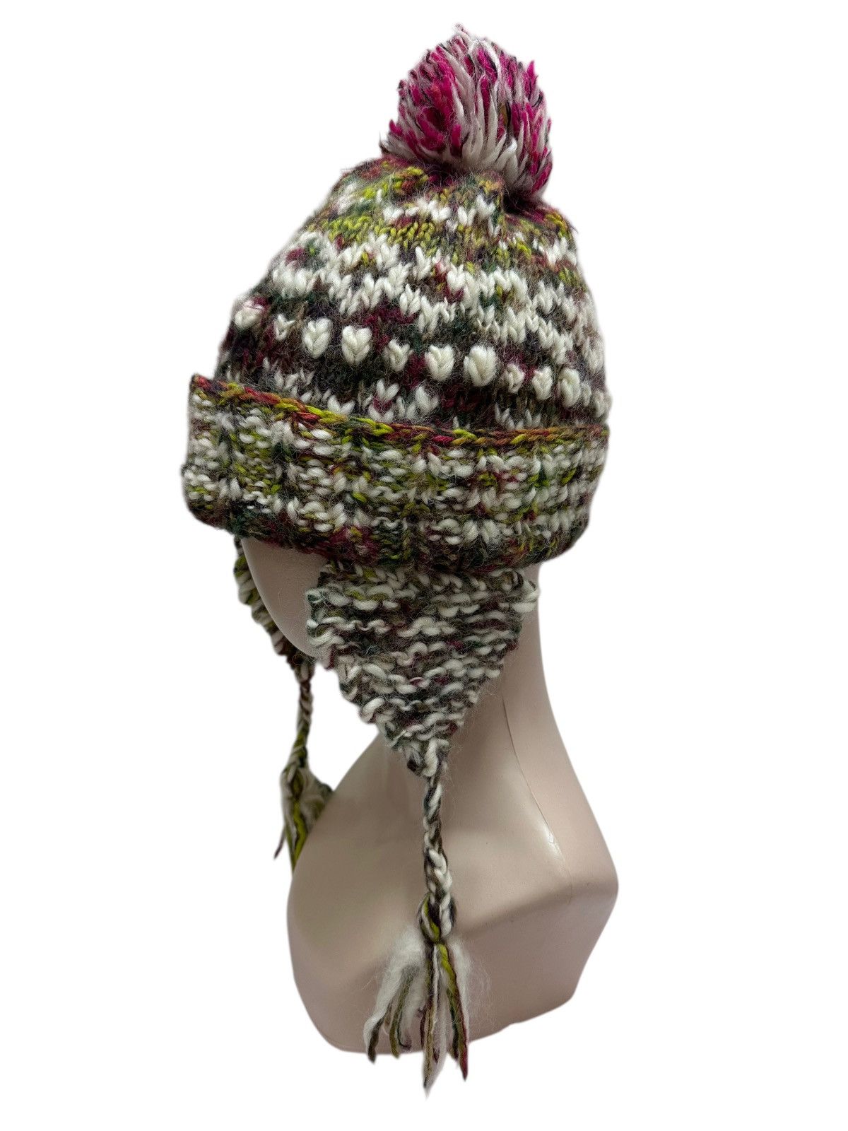 Beams Japan 🇯🇵 Beams Boy Wool Hand Knitted Earflap Beanie Japan Size ONE SIZE - 3 Thumbnail
