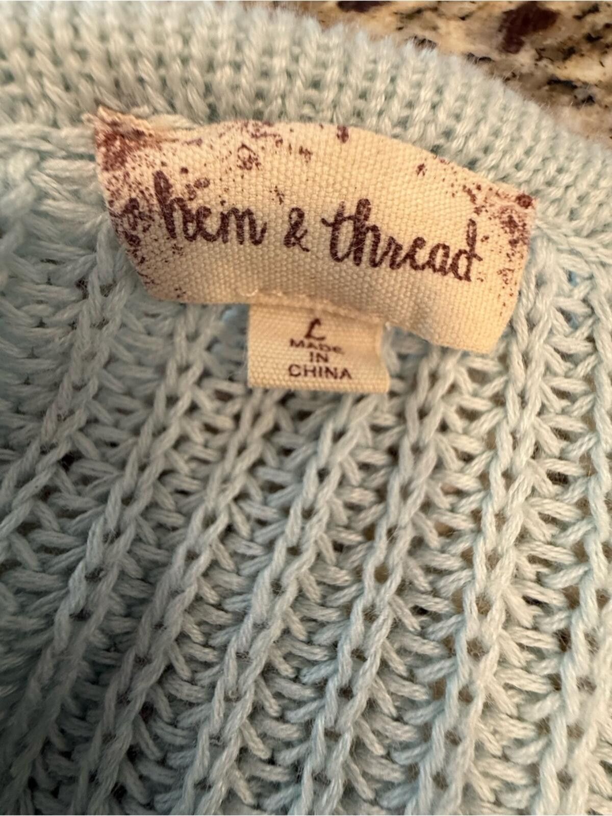Other Hem & Thread sweater pastel sky blue knit pull over SZ LG Size L / US 10 / IT 46 - 6 Thumbnail
