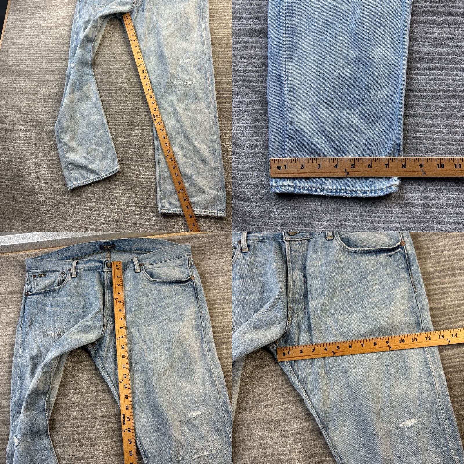 Polo Ralph Lauren Polo Ralph Lauren Jeans Mens 36x30 Blue Denim Varick Patchwork Button Fly Slim Straight Size US M / EU 48-50 / 2 - 9 Thumbnail