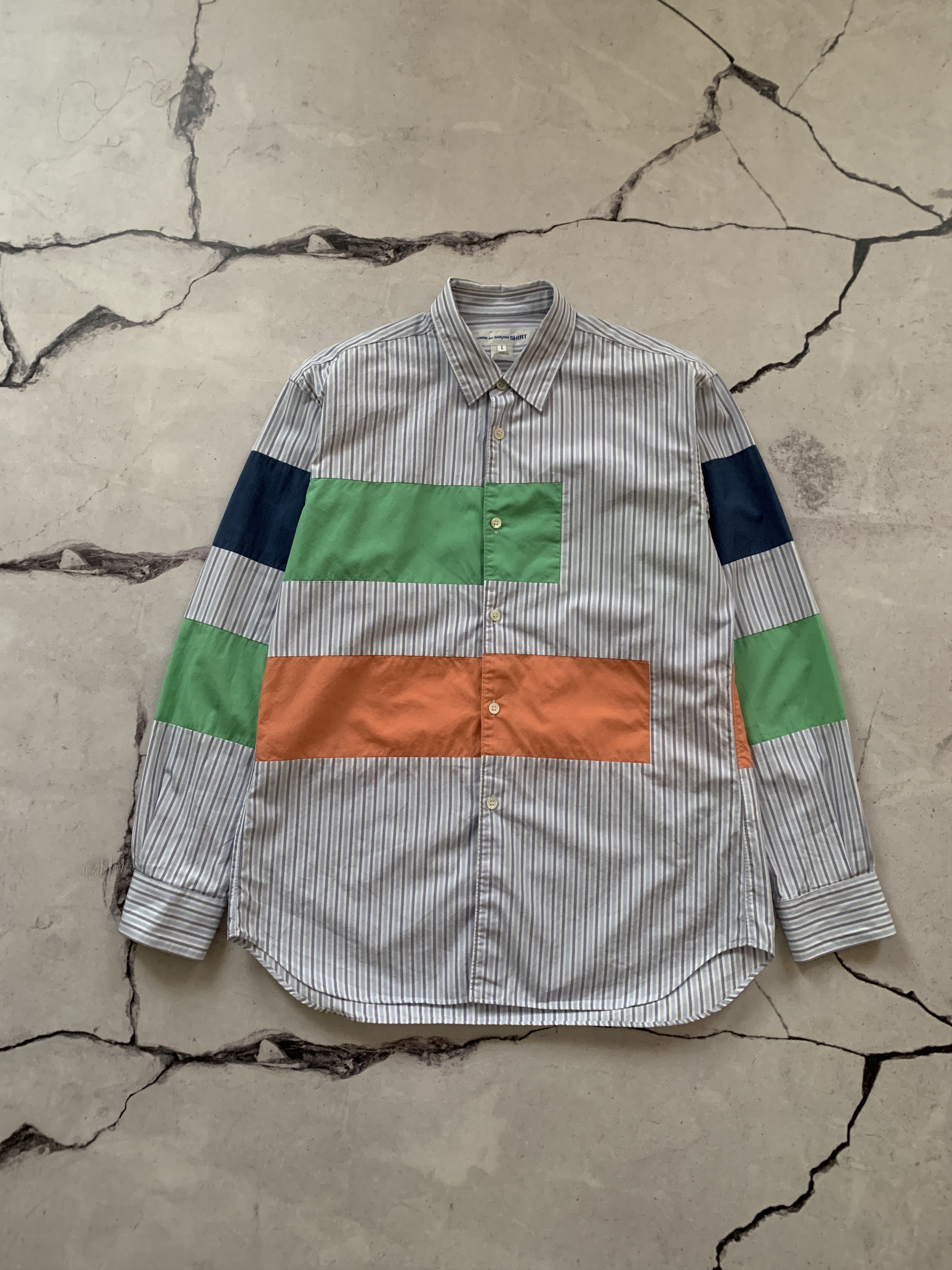 Comme des Garcons COMME des GARCONS Shirt Longsleeve SS21 Striped Patchwork Size US S / EU 44-46 / 1 - 1 Thumbnail