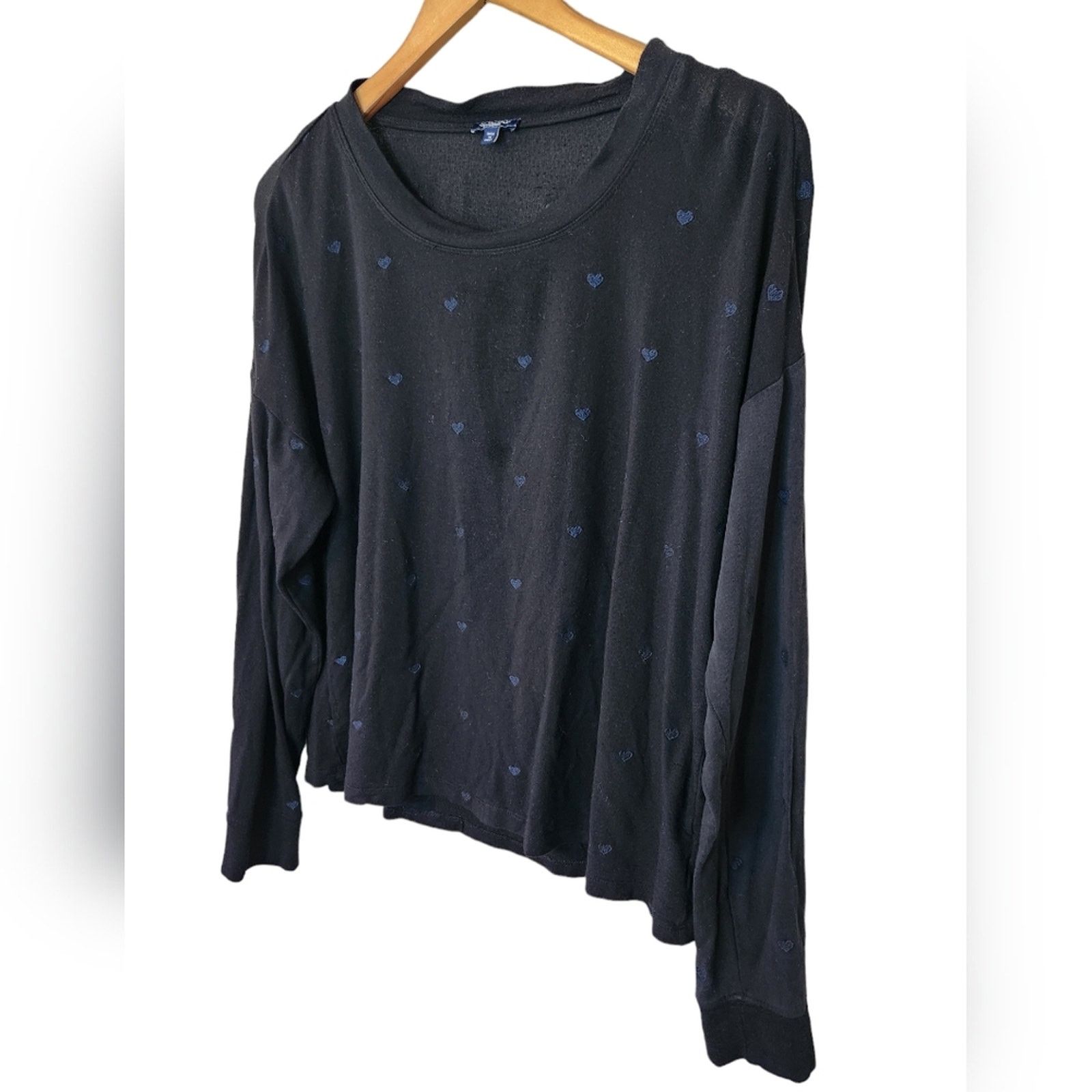 Splendid Splendid Embroidered hearts modal long sleeve top Medium Size M / US 6-8 / IT 42-44 - 4 Thumbnail
