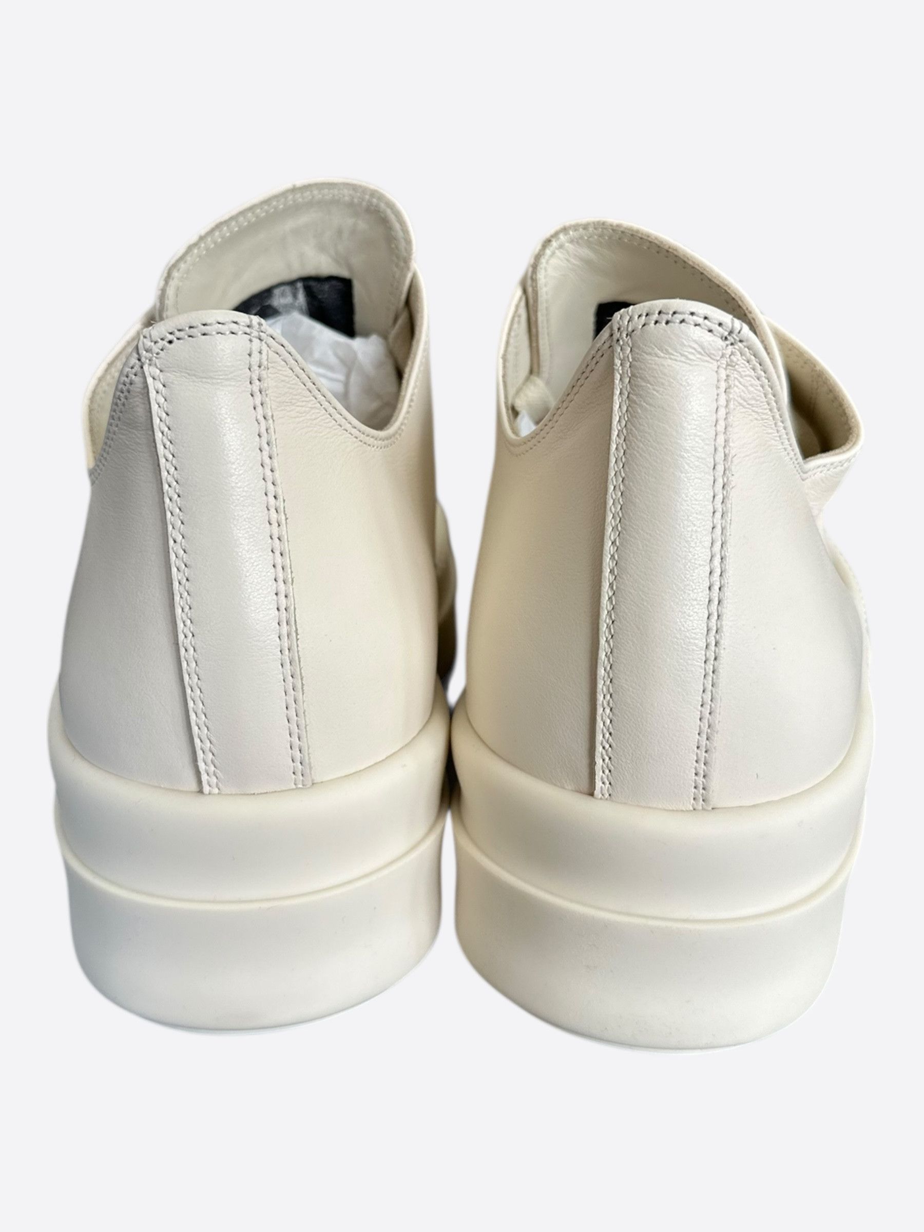 Rick Owens White Leather Mega Bumper Women's Low Top Sneakers Size US 10 / IT 40 - 4 Thumbnail