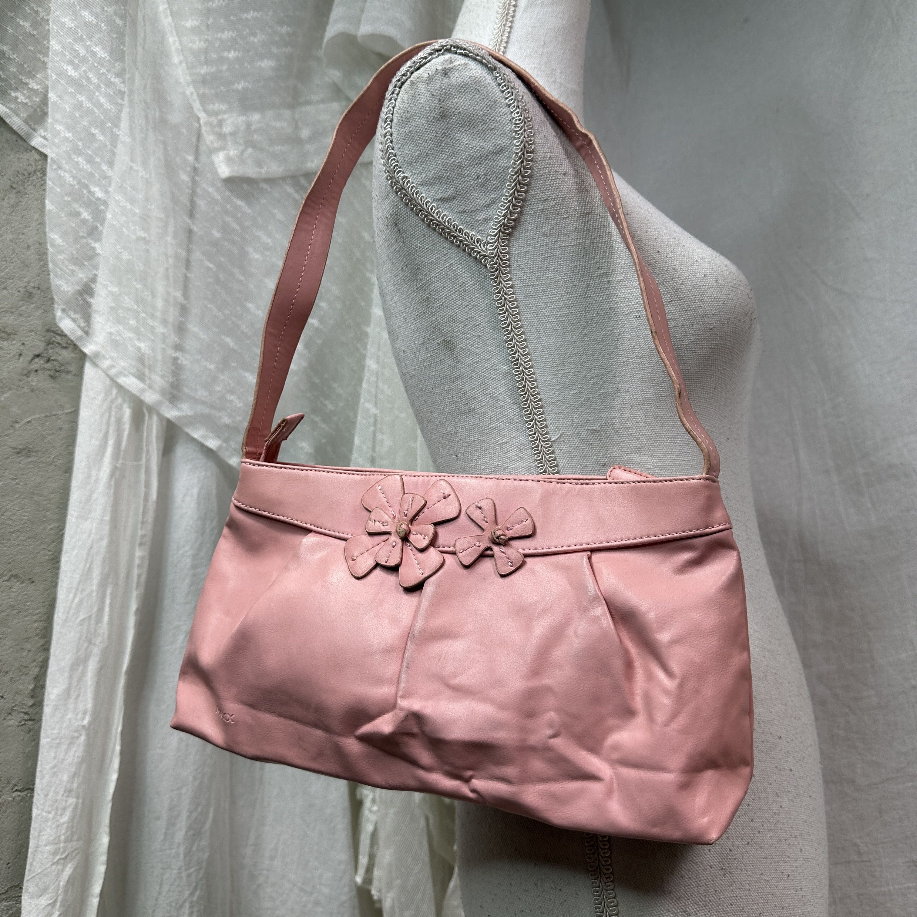 Vintage Vintage Avant Garde Baby Pink Flowers Shoulder Bag Y2K Size ONE SIZE - 6 Thumbnail