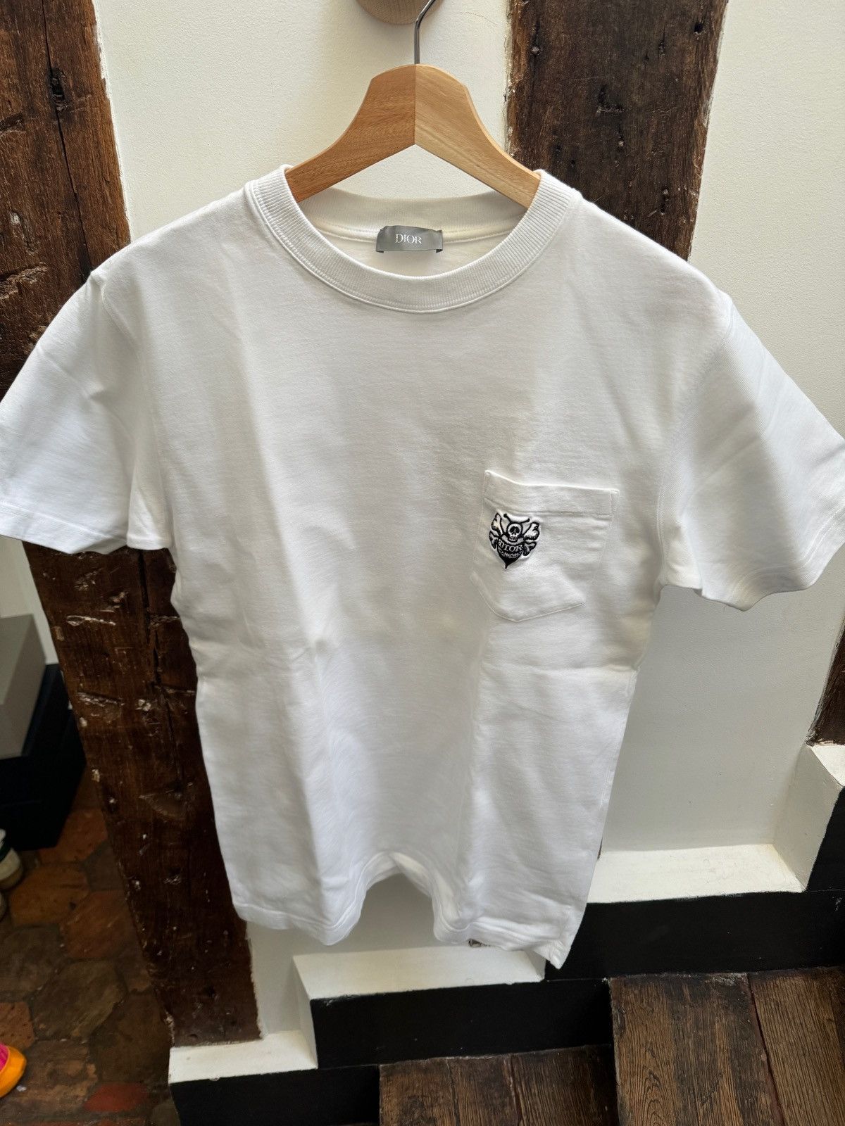 image of Christian Dior X Shawn Stussy Bee White T-Shirt, Men's (Size XS)