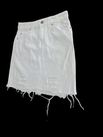 Bershka BERSHKA Distressed Style Mini Skirt White Colour Size 28" / US 6 / IT 42 - 3 Thumbnail