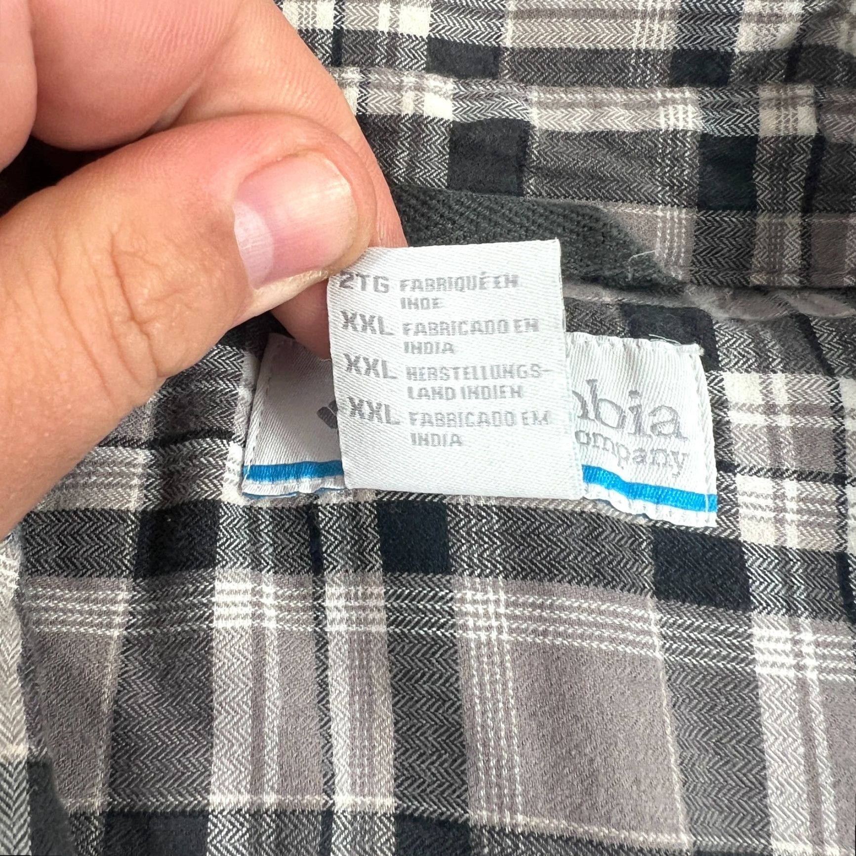 Vintage Columbia Shirt - Button-Up - Men - XXL - Gray Plaid - Cotton - Long Sleeve - Pre-owned Size US XXL / EU 58 / 5 - 5 Thumbnail