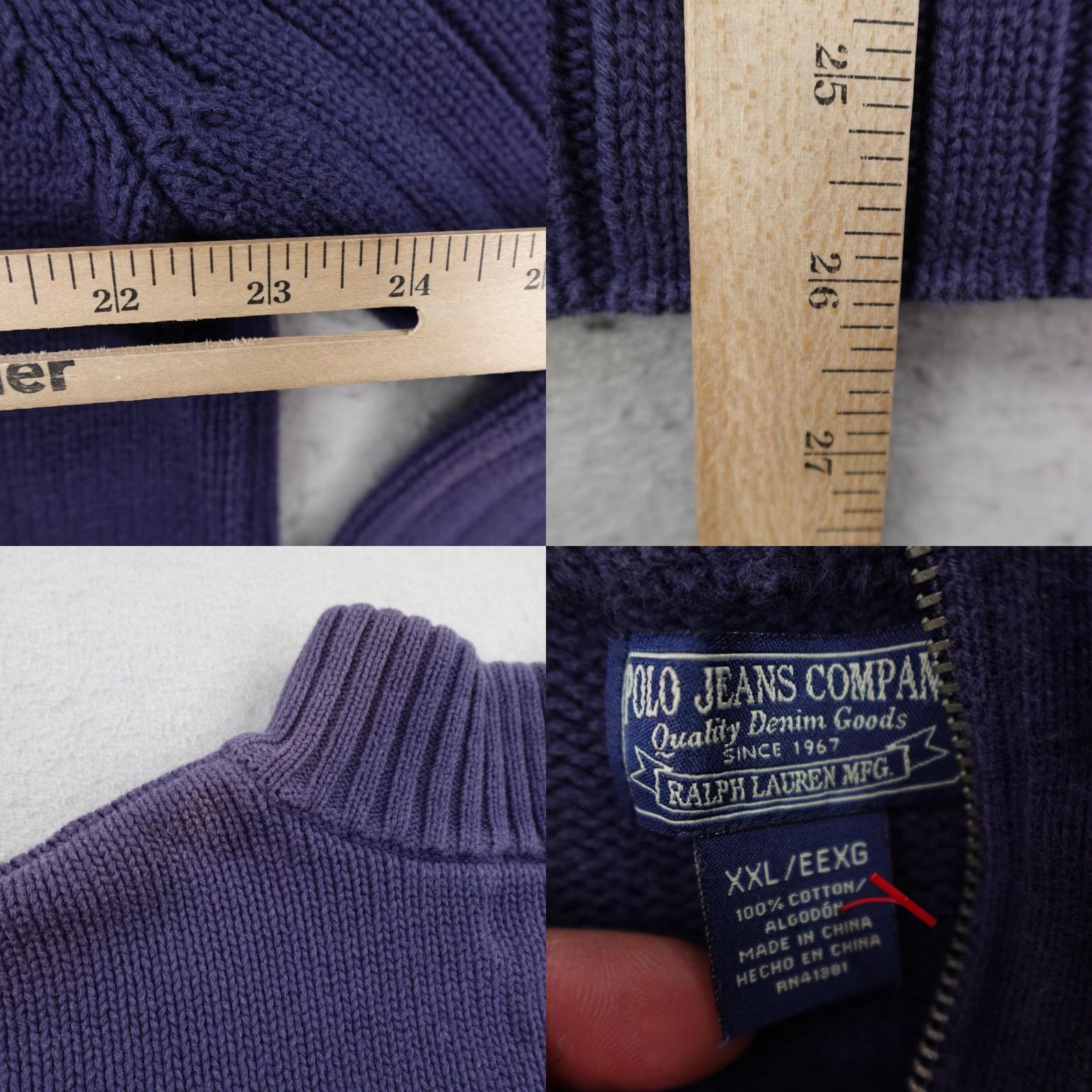 Ralph Lauren Ralph Lauren Sweater Mens 2XL Blue Striped Polo 1/4 Zip Mock Neck Pullover Size US XXL / EU 58 / 5 - 8 Thumbnail
