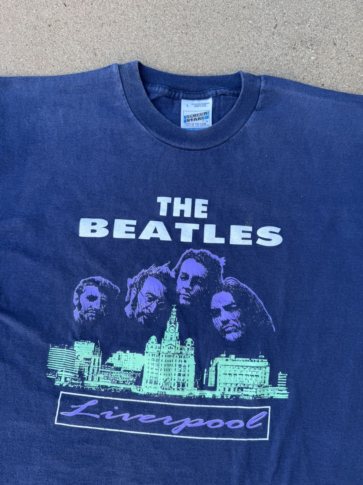 Band Tees × Vintage Vintage 1980's The Beatles At Liverpool Rock Concert Tee M/L Size US L / EU 52-54 / 3 - 4 Thumbnail