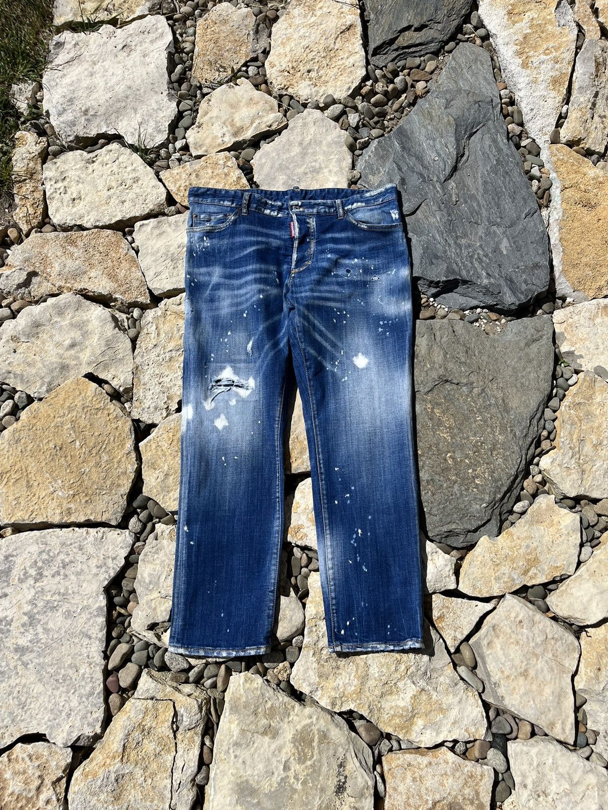 image of Distressed Denim Dsquared2 Cool Guy Distressed Y2K Washed Acid Jeans Pants in Blue, Men's (Size 34)