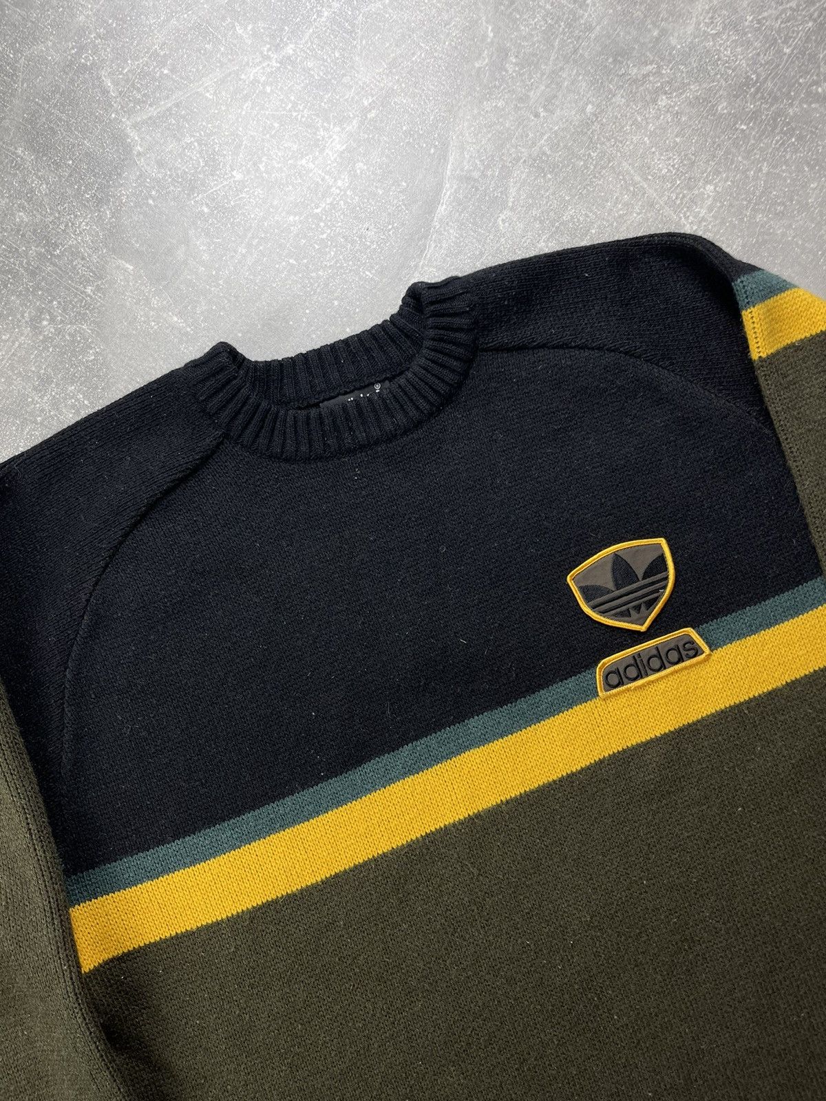 Adidas Adidas Black Green Knit Wool Sweater Size M 2000s Size US M / EU 48-50 / 2 - 3 Thumbnail