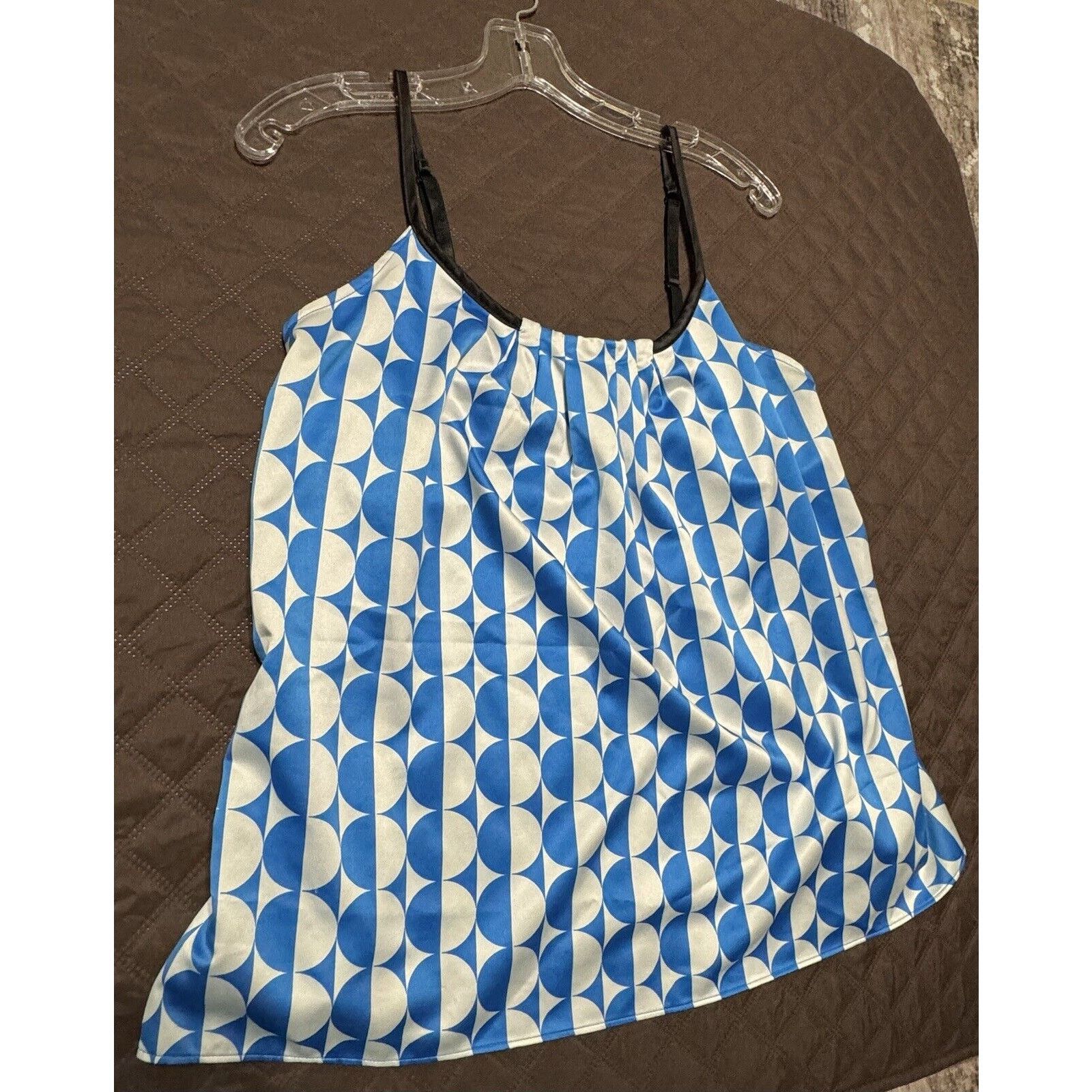 Other New York & Company Women's Blue/White Spaghetti Strap Top M Size M / US 6-8 / IT 42-44 - 2 Thumbnail