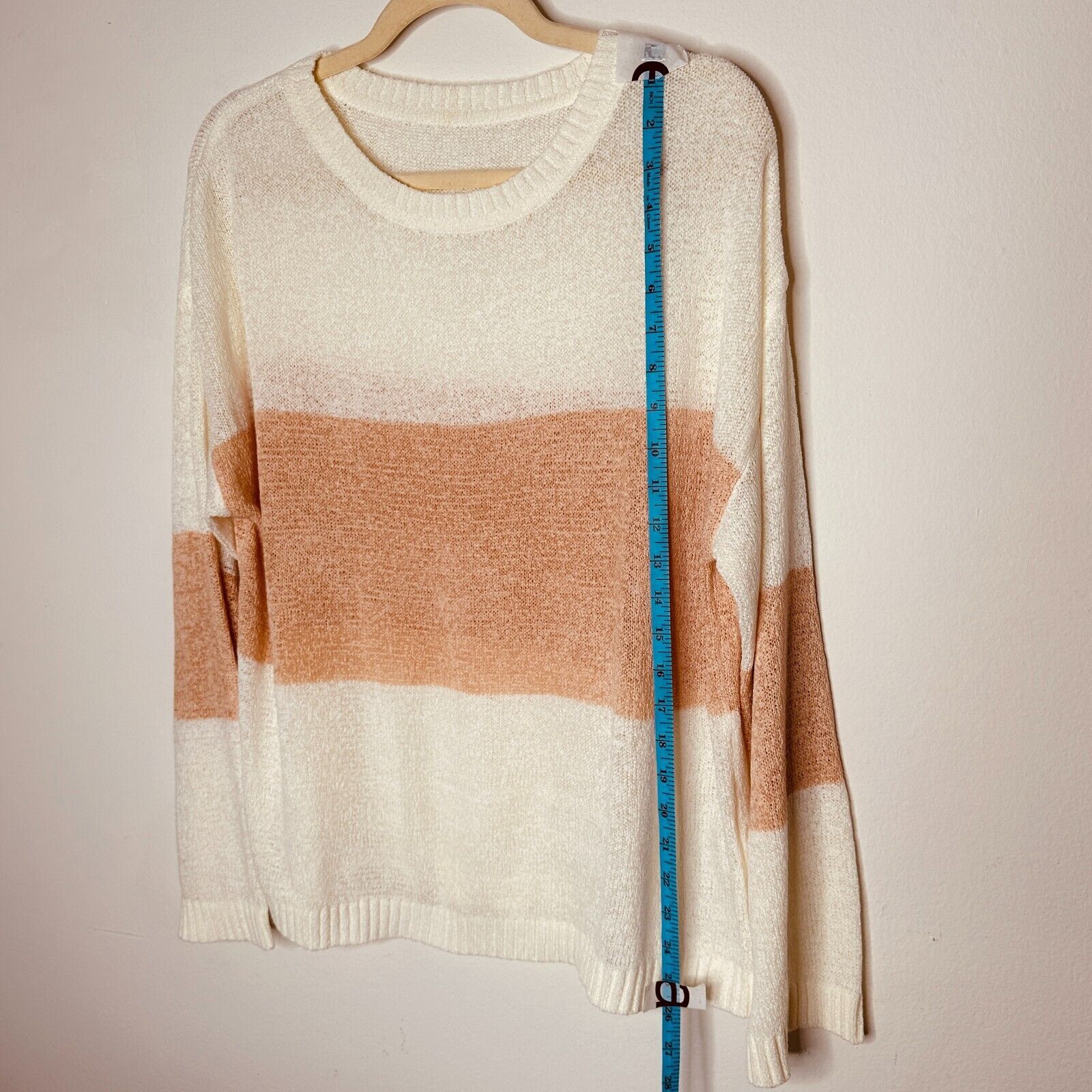 Other Newbury Kustom Peach & Cream Color Block Round Neck Sweater Size M / US 6-8 / IT 42-44 - 7 Thumbnail