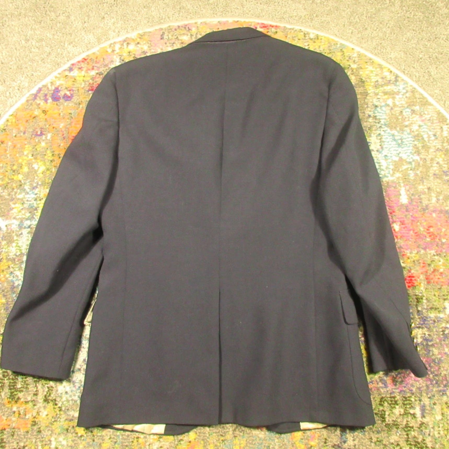 Doublet VINTAGE Racquet Club Blazer 40R Blue Wool Tweed Double-Breasted Brass Button Wimbledon Blazer Men Regular Chest 40 Notch Lapel Solid Wool Size 40R - 2 Thumbnail