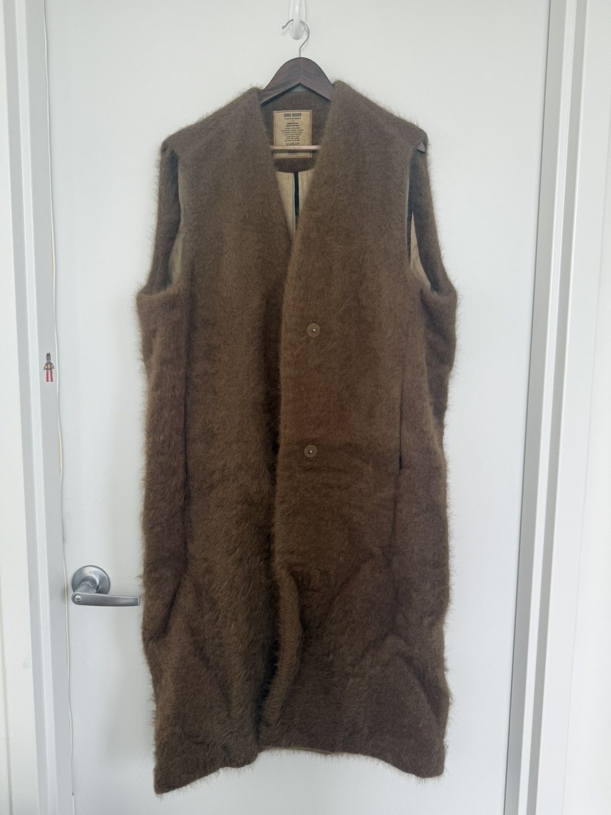 Uma Wang Faux Fur Long Vest Coat