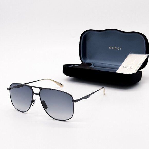 Gucci NEW GUCCI GG0336S 002 SUNGLASSES MEN BLACK/GRAY EYEWEAR Size ONE SIZE - 1 Thumbnail