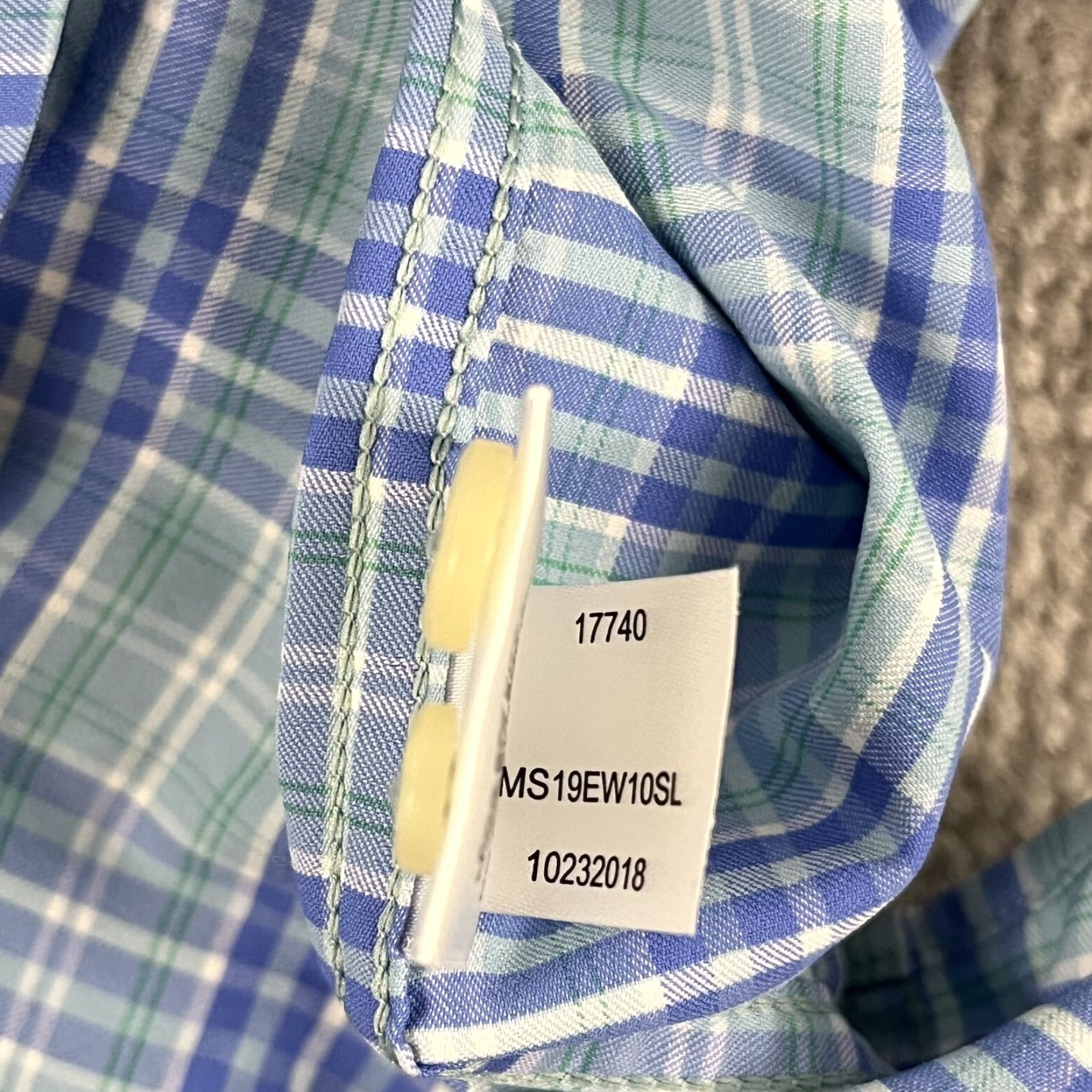 Peter Millar VINTAGE Peter Millar Men's XL Dress Shirt Long Sleeve Plaid Blue Green Performance Casual Formal Workwear Size US XL / EU 56 / 4 - 7 Thumbnail