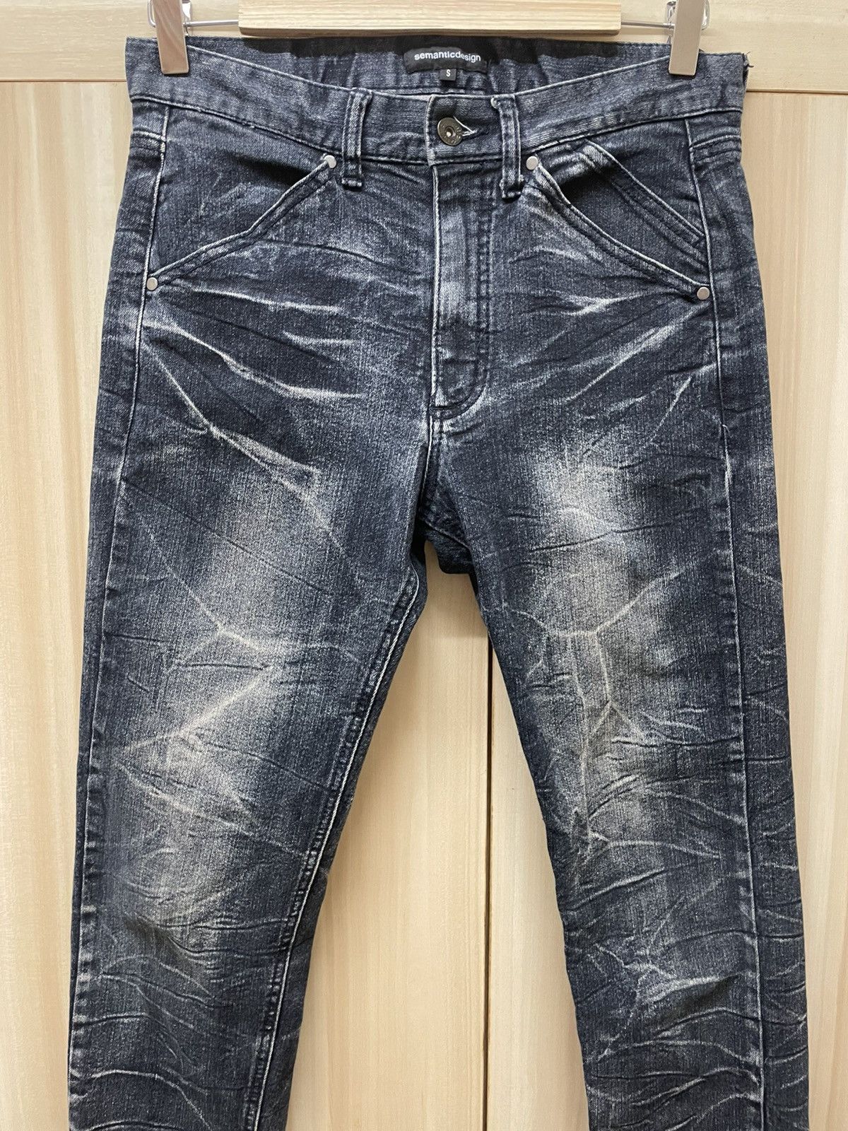 semanticdesign Semantic Design Crinkle Wash Stretchable Skinny Jeans Size US 29 - 2 Thumbnail