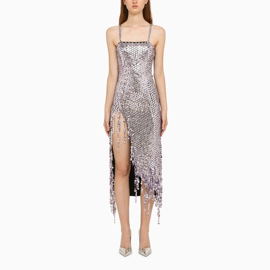 o1d2blof1024 Midi Dress With Rhinestones in Purple
