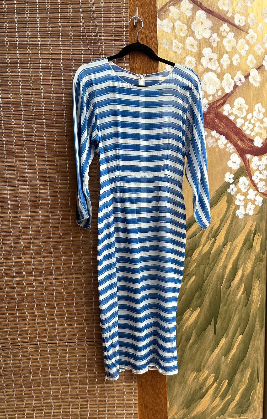 Dolce & Gabbana Dolce & Gabbana Silk Striped Dress Blue White 3/4 Sleeve Size M / US 6-8 / IT 42-44 - 1 Thumbnail