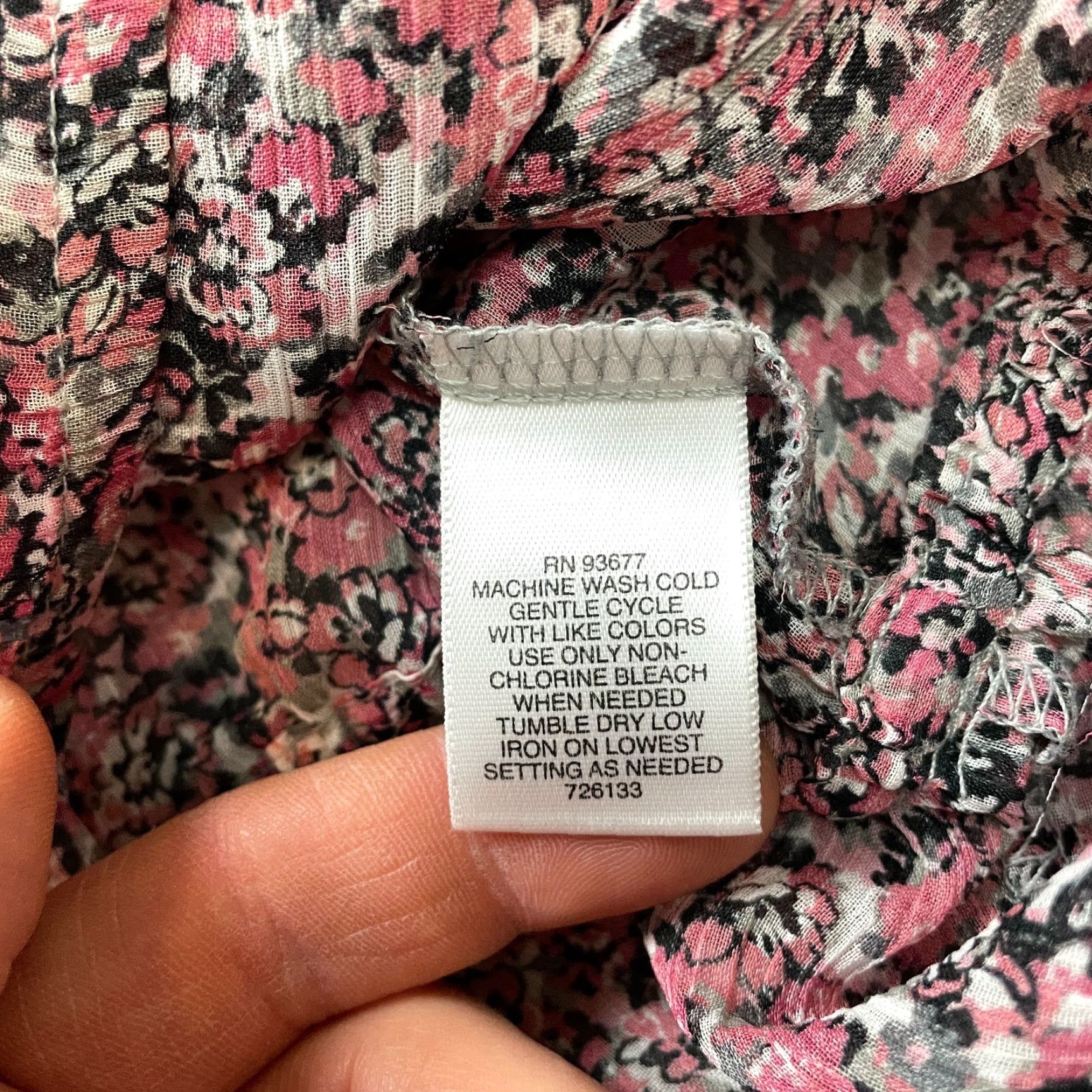 Liz Claiborne Liz Claiborne Blouse Womens 1X Pink Floral 3/4 Sleeve Plus Size Stretch Buttons Shirt Ladies Blouse Size XL / US 12-14 / IT 48-50 - 7 Thumbnail