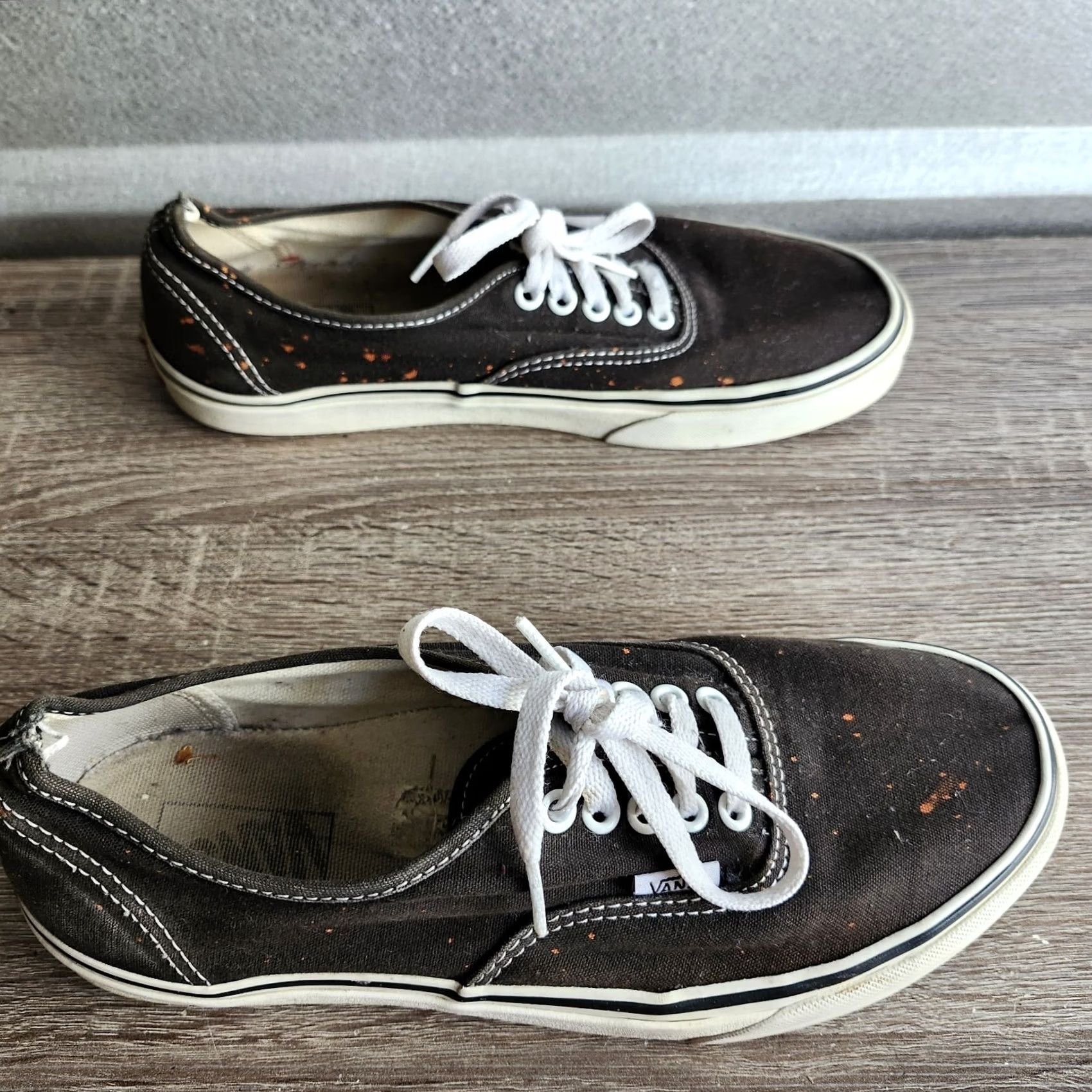 Vans VANS Splat Design Sneaker Mens Black Orange Size 8.5 US 8.5 Lace Up Athletic Skateboarding Casual Redesign: Designer Pattern Solid Vintage No Size US 8 / EU 41 - 4 Thumbnail