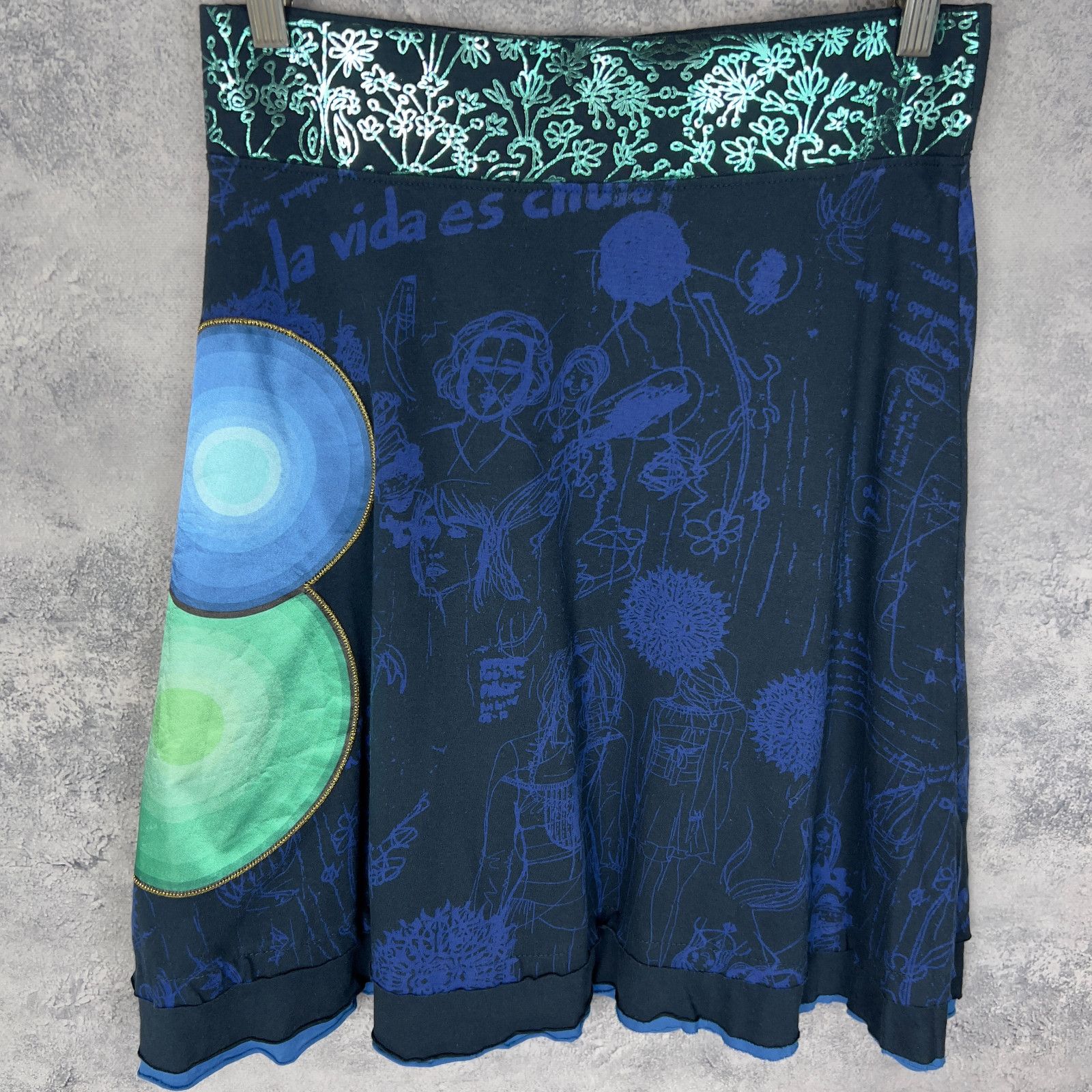 Desigual Desigual Skirt Women's Size M Blue Cotton ` Size 28" / US 6 / IT 42 - 2 Thumbnail