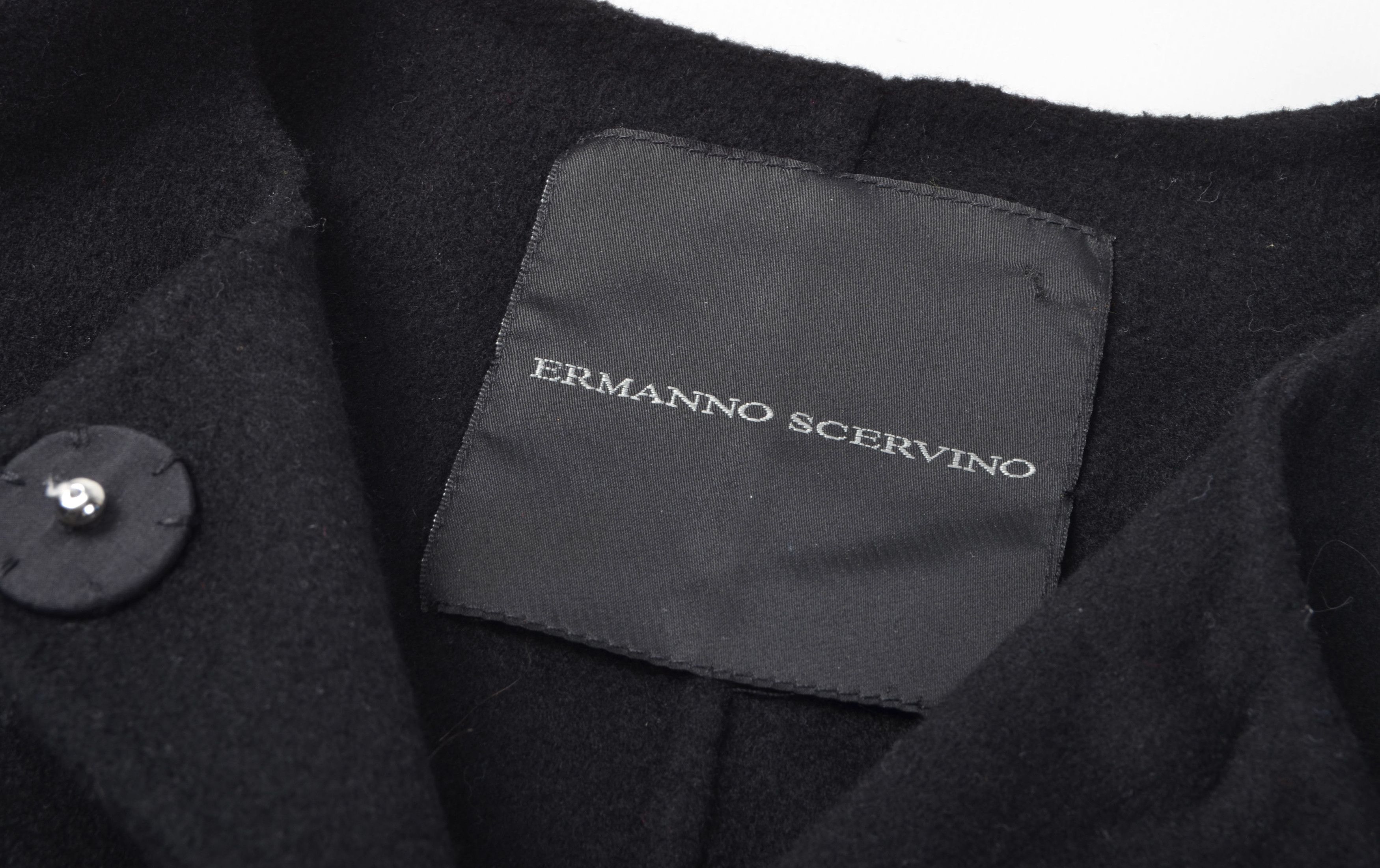 Ermanno Scervino Ermanno Scervino Lana Wool Metal Details Black Coat Size S / US 4 / IT 40 - 5 Thumbnail