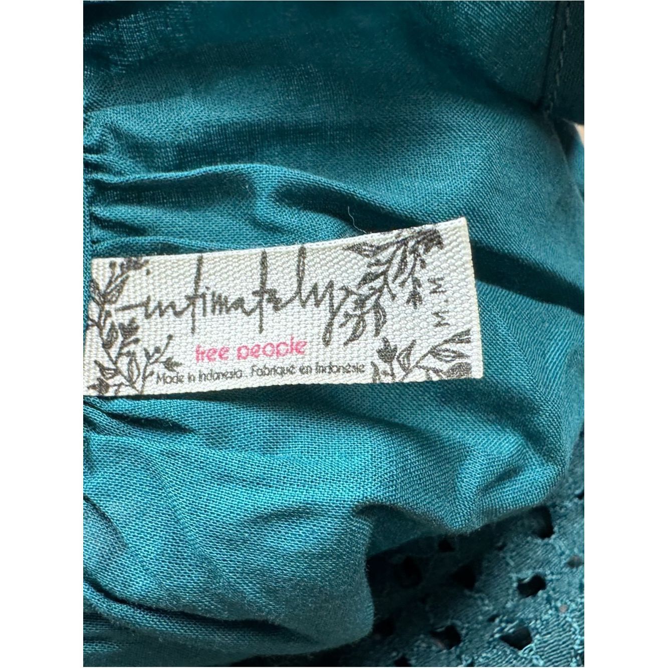 Free People New Free People Teal Calico Trapeze Cotton Dress Size M Size M / US 6-8 / IT 42-44 - 6 Thumbnail