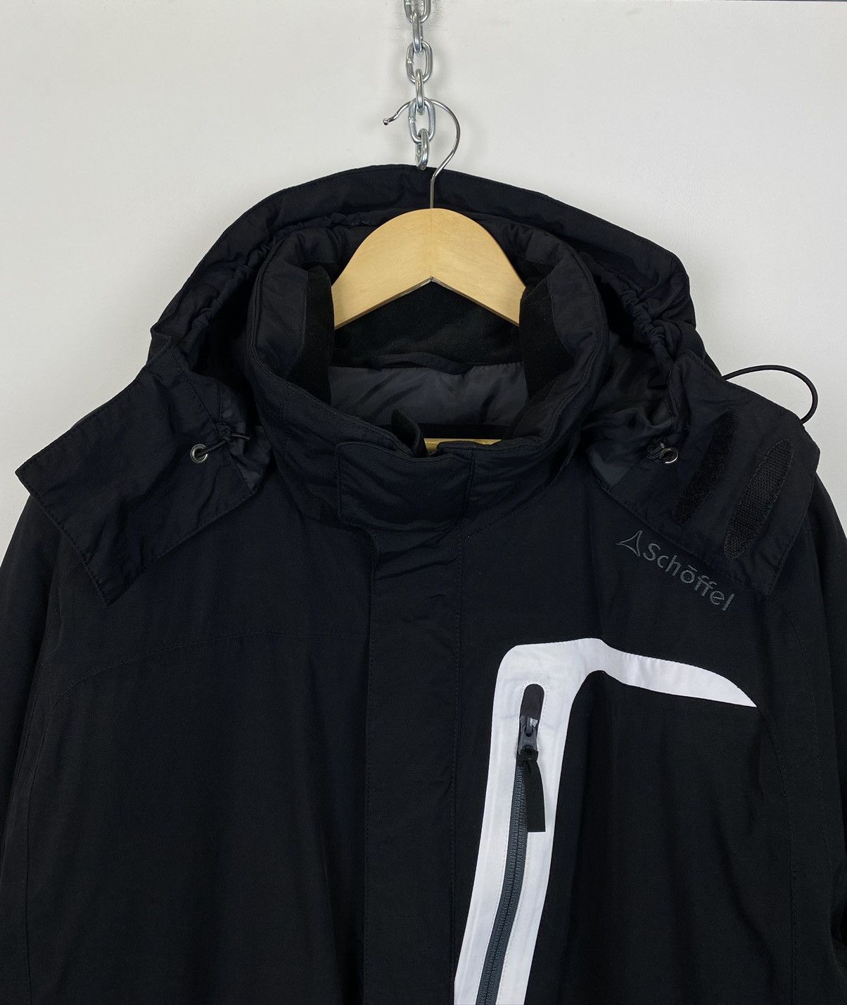 Vintage Schoffel Venturi Full Zip Hooded Ski Jacket Black Coat Top Size US XL / EU 56 / 4 - 2 Thumbnail
