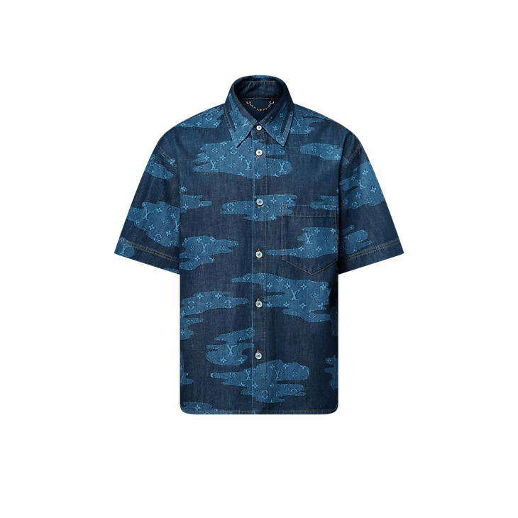 Louis Vuitton Monogram Short-Sleeved Chambray Shirt Size US XL / EU 56 / 4 - 1 Thumbnail
