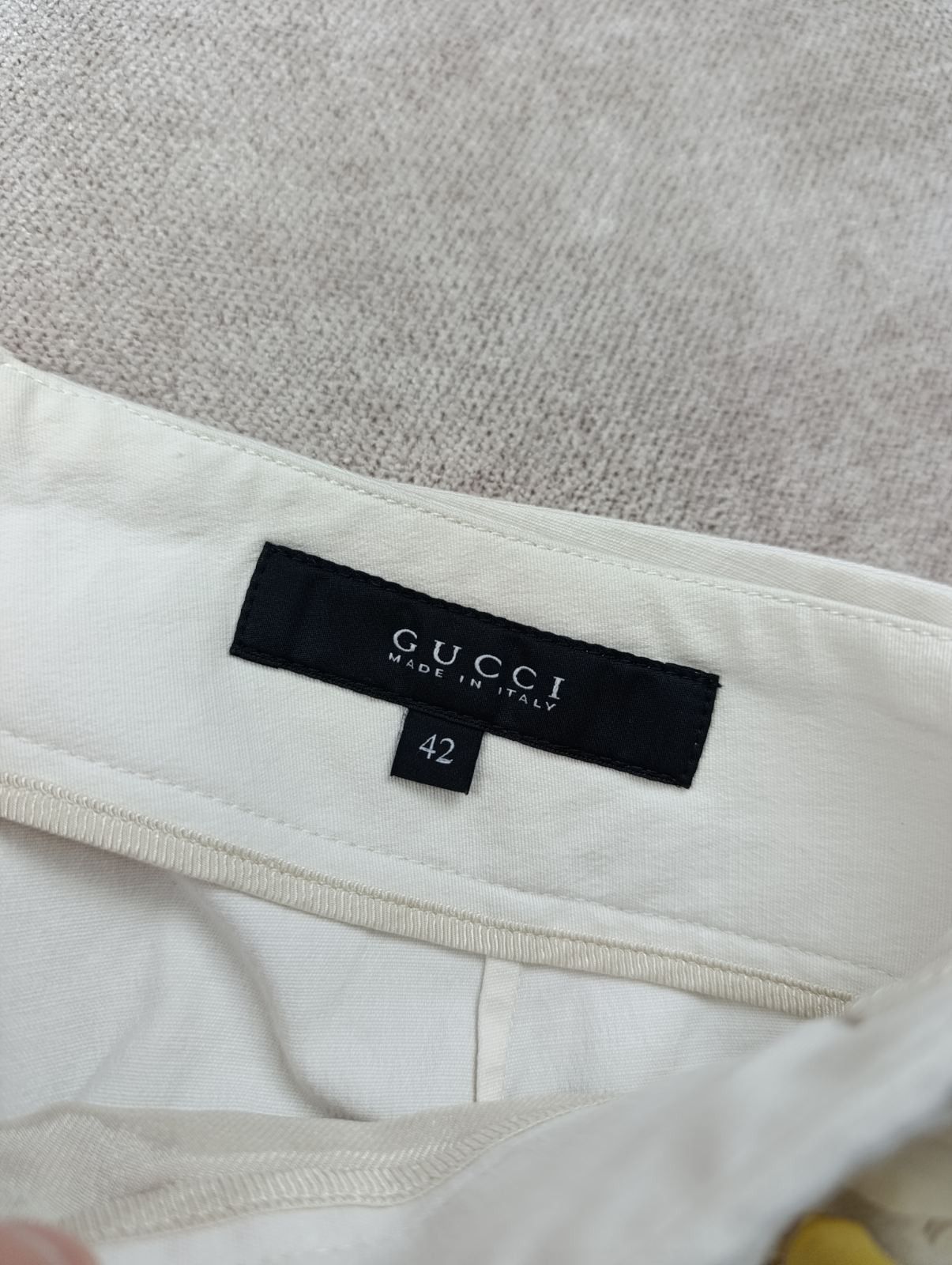 Gucci GUCCI VINTAGE CREAM COTTON BAMBOO BUCKLE TAPERED PANTS Size 28" / US 6 / IT 42 - 18 Thumbnail