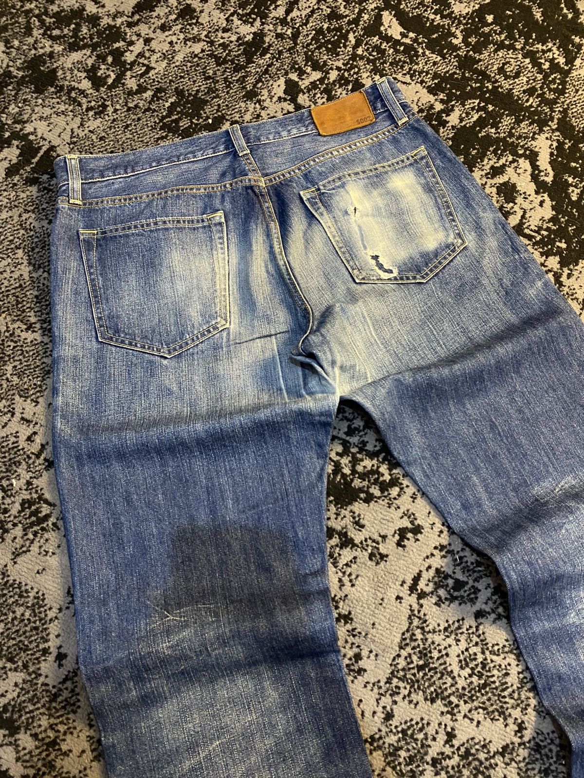 Undercover × Uniqlo Riped Uniqlo S-002 UJ Faded Regular Fit Straight Jeans 🔥 Size US 33 - 12 Thumbnail