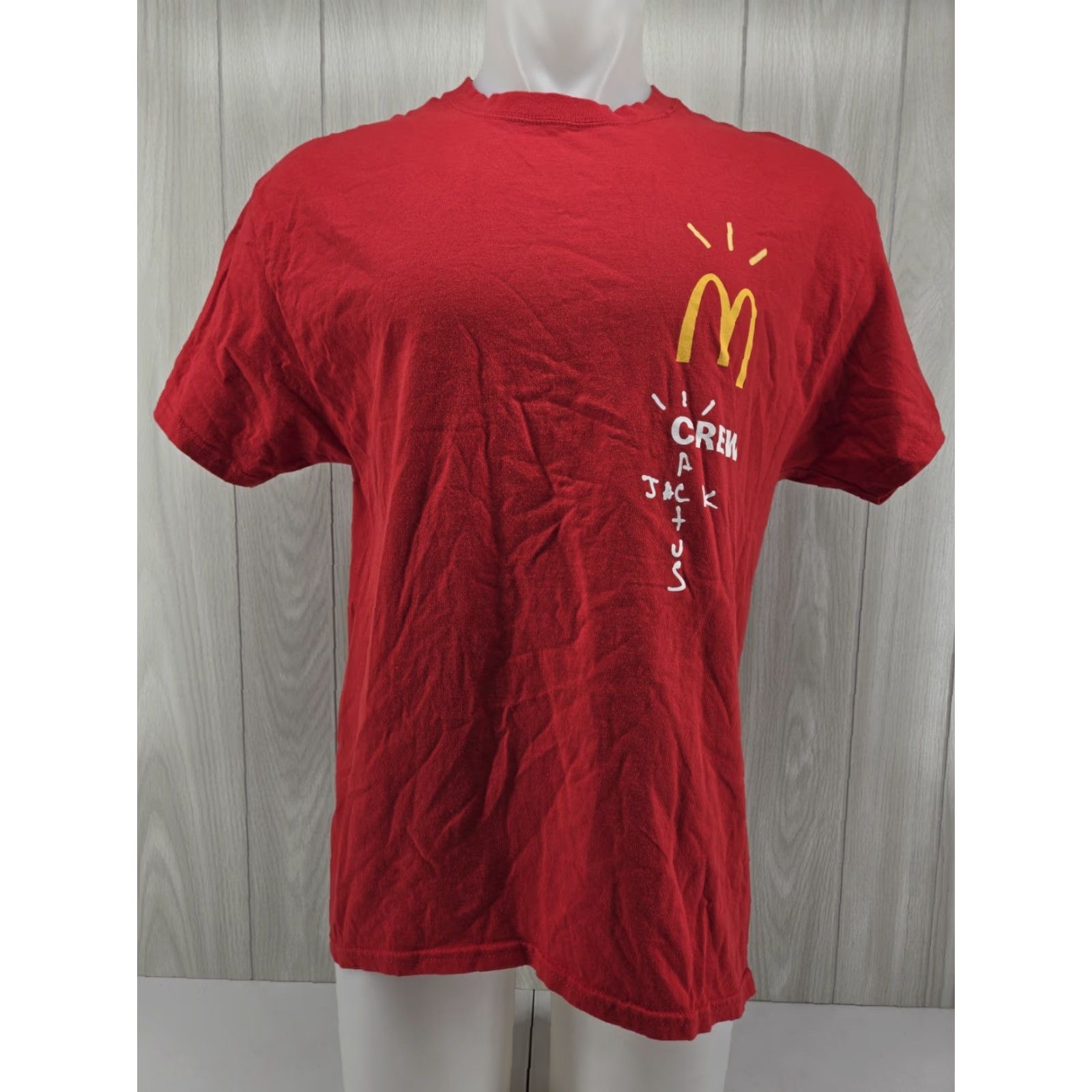 Hanes Travis Scott x McDonalds Crew Cactus Jack Red T Shirt Hanes Men L Short Sleeve Crew Neck 100% Cotton Size US L / EU 52-54 / 3 - 2 Thumbnail