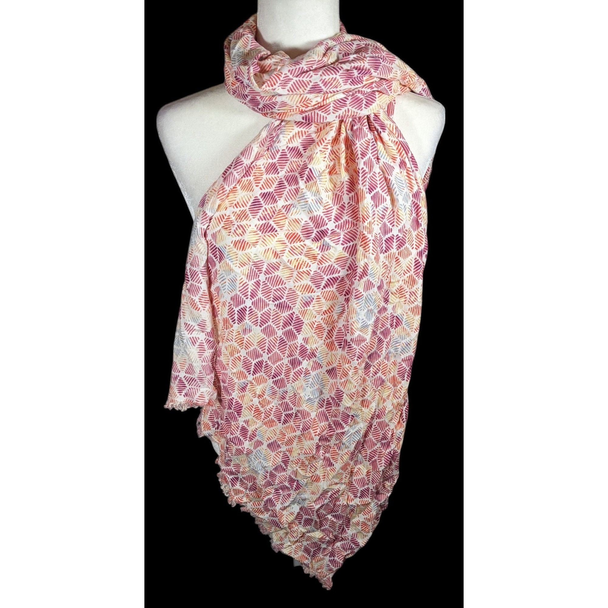 Other Warm Tone Floral Rainbow Print Lightweight Scarf Size ONE SIZE - 1 Thumbnail