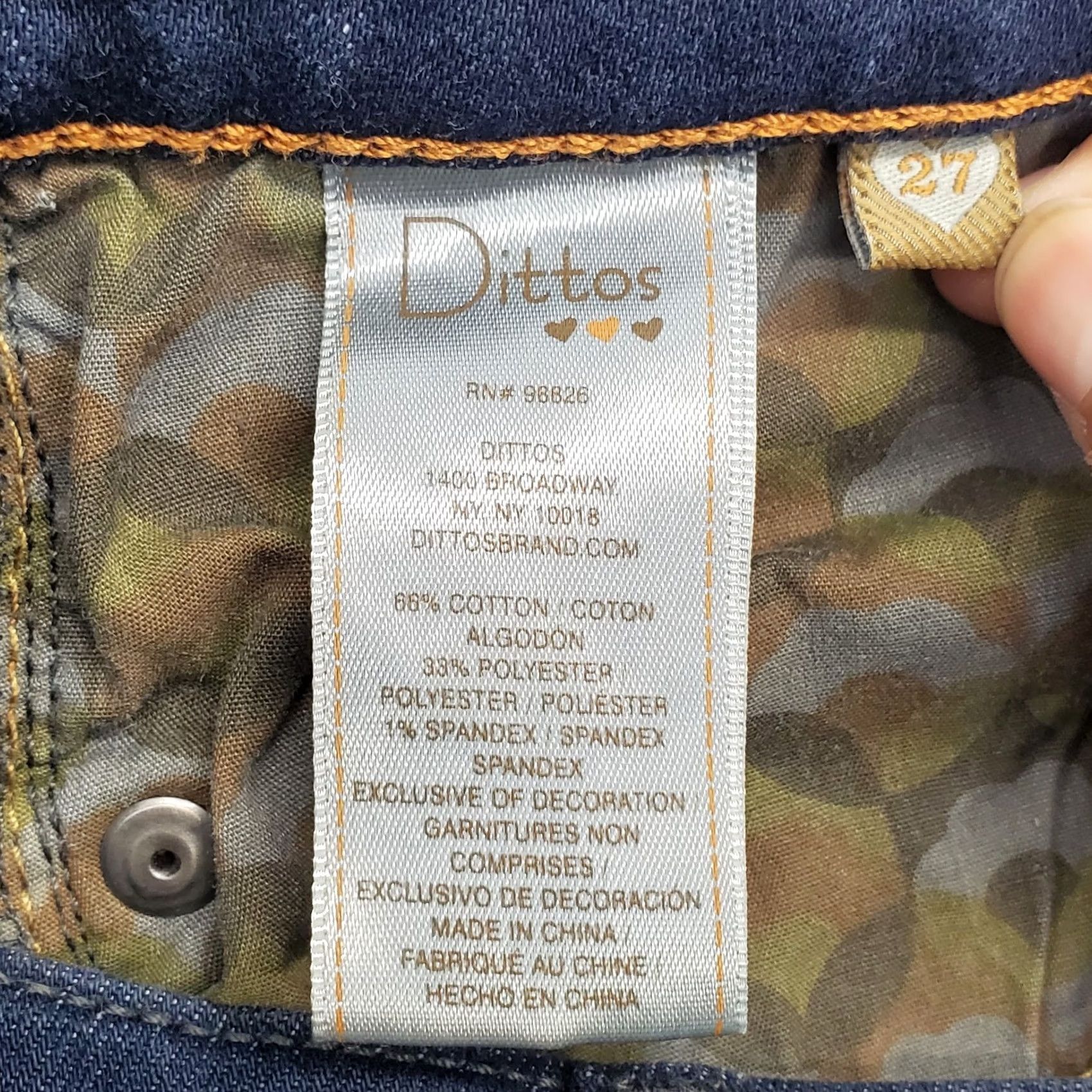 Denime Dittos Womens Shorts Blue Dark Wash Mid Rise Denim 5-Pocket Cuffed Stretch 27 Size 27" / US 4 / IT 40 - 7 Thumbnail